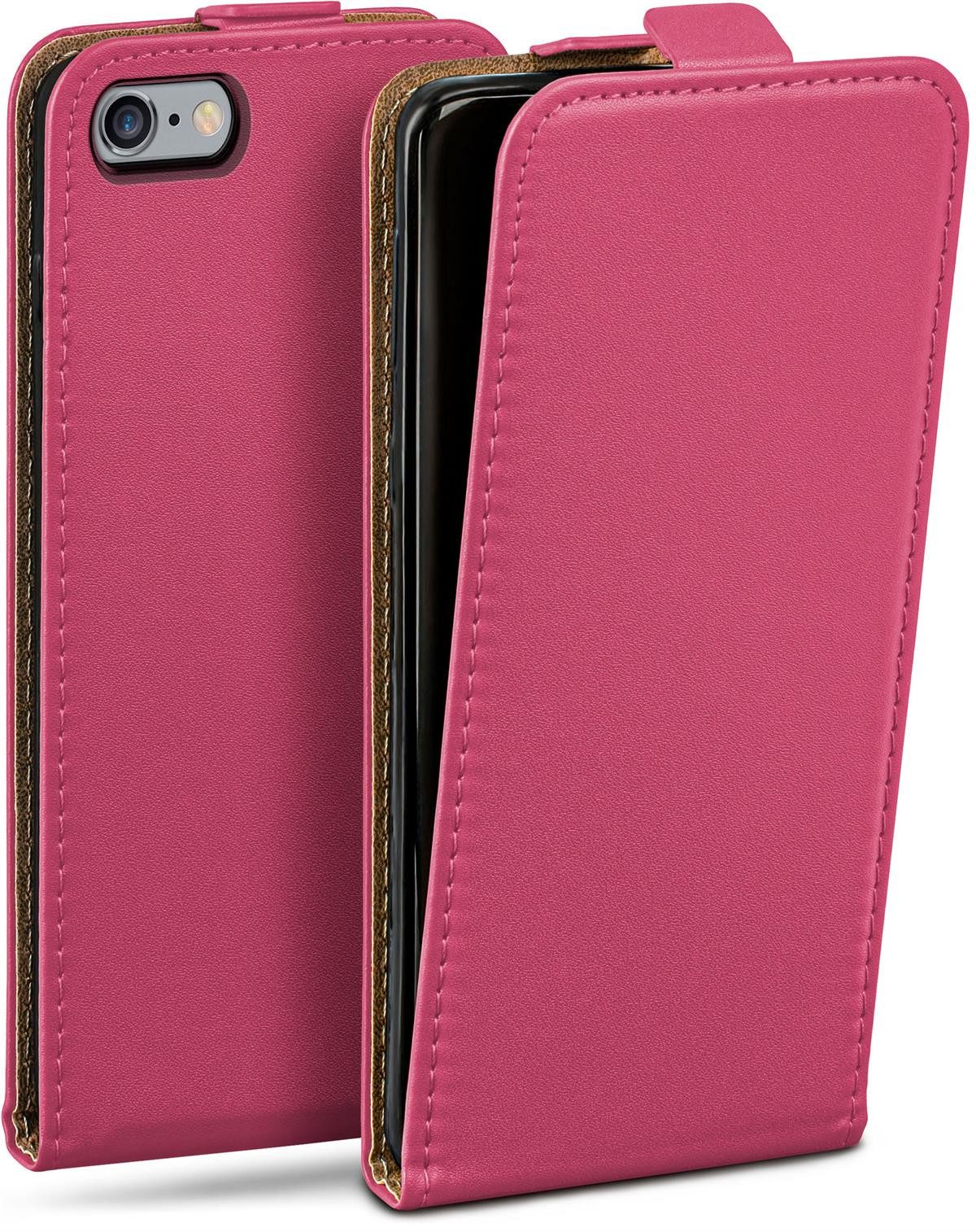 moex Handyhülle für iPhone 6s Hülle Klappbar Flip Case Pink 4,7 Zoll, 360 Grad Schutz Handytasche Leder Optik PU Lederhülle Cover Klapphülle