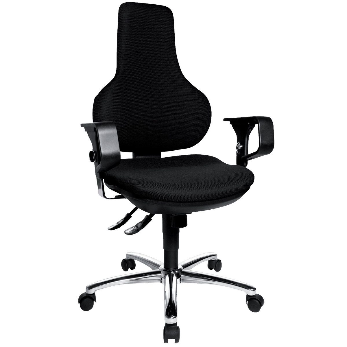 TOPSTAR Drehstuhl Drehstuhl Ergo Point SY Deluxe - schwarz mit Armlehnen Sicherheitsdopp