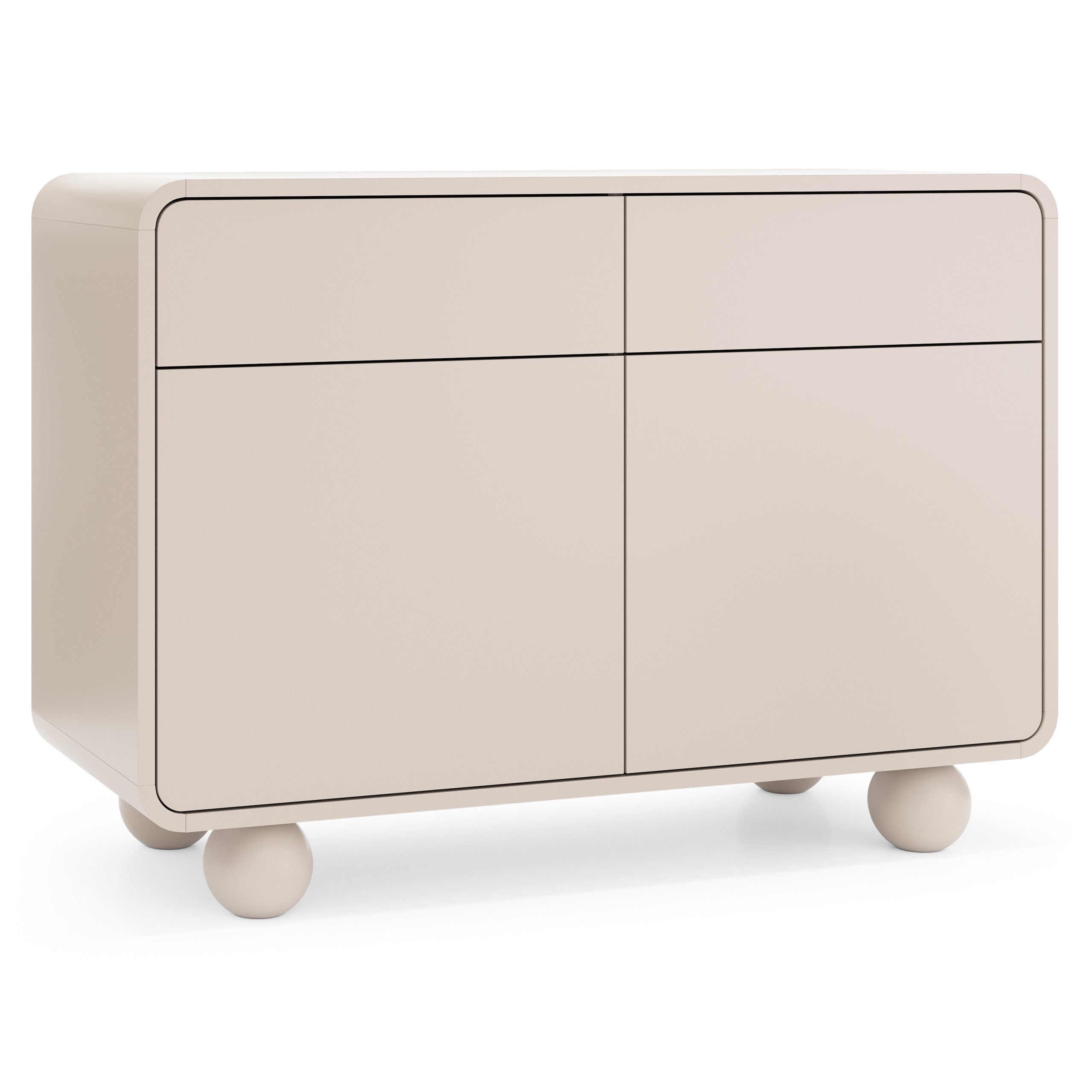 Masseno Kommode TONDO 108 cm Sideboard mit 2 Schubladen und 2 Türen Kaschmir