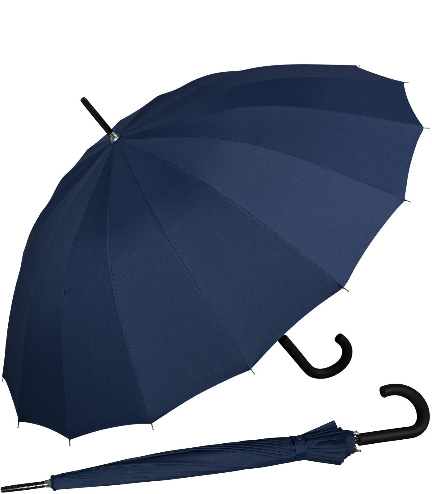 iX-brella Stockregenschirm Full Fiber mit Auf-Automatik und 16-teiligem Dach, sehr stabil und robust