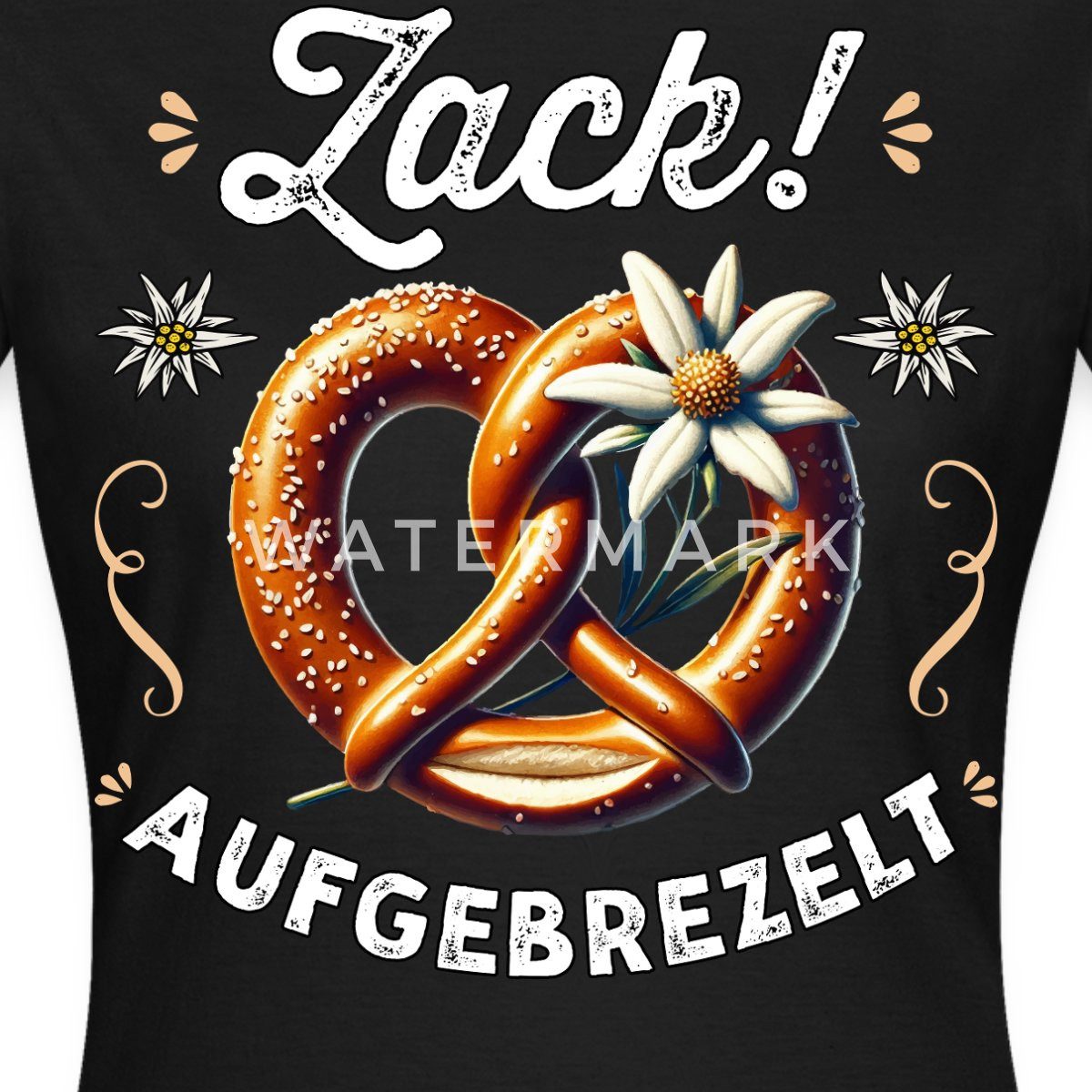 T-Shirt Zack! Aufgebrezelt Brezel Liebe Festlichkeit Frauen T-Shirt