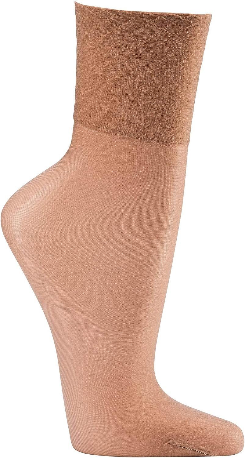 FussFreunde Feinsocken 10 Paar Wellness-Feinsöckchen, 30den, Komfortbund, mit Glanzeffekt (10 Paar) Spezial-Komfortbund ohne Gummidruck, verstärkte Spitze