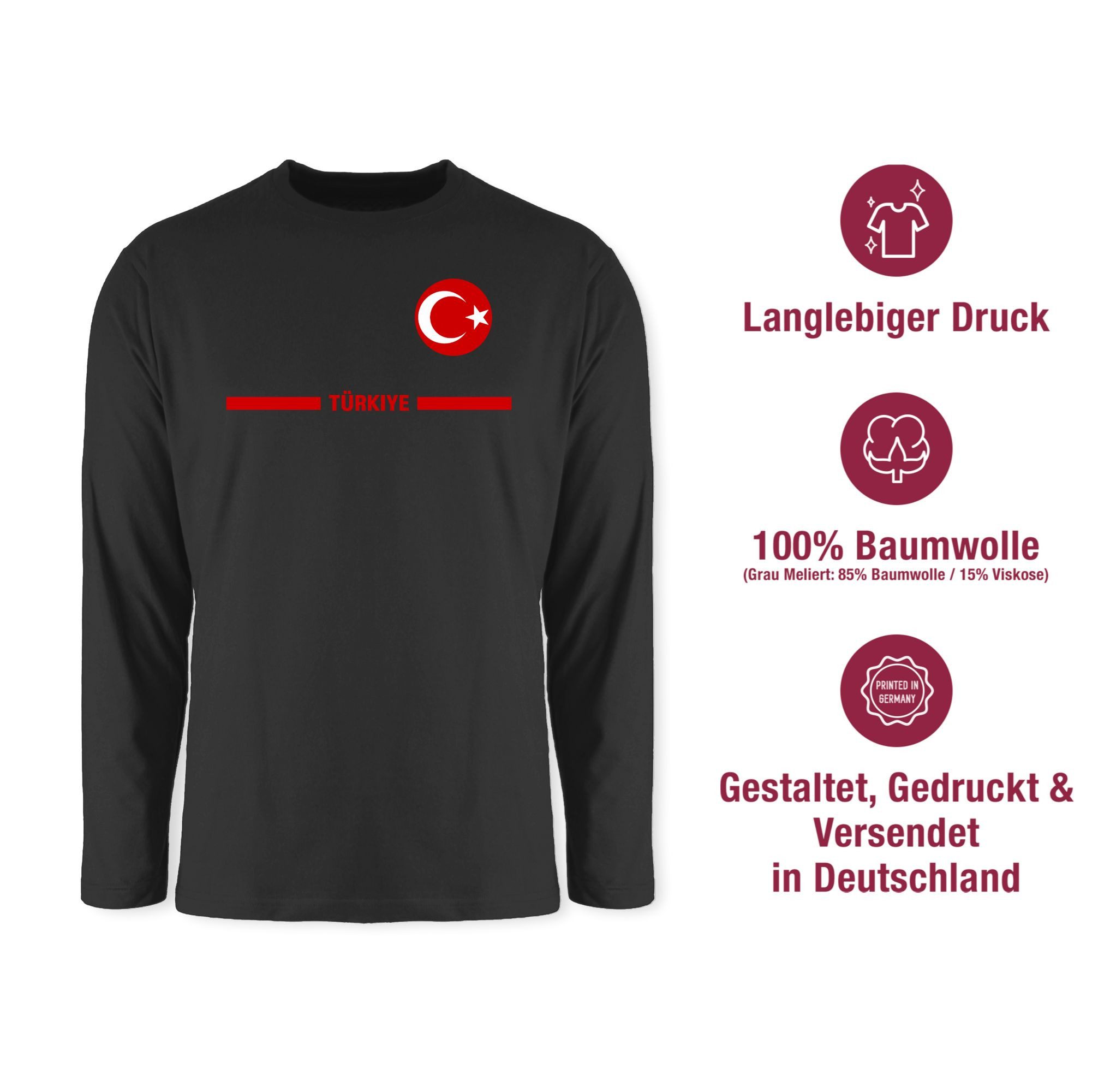 Shirtracer Rundhalsshirt Türkei Trikot Wappen, Türkiye mit Stolz, Türkisches Fan-Motiv 2026 Fussball WM Fanartikel