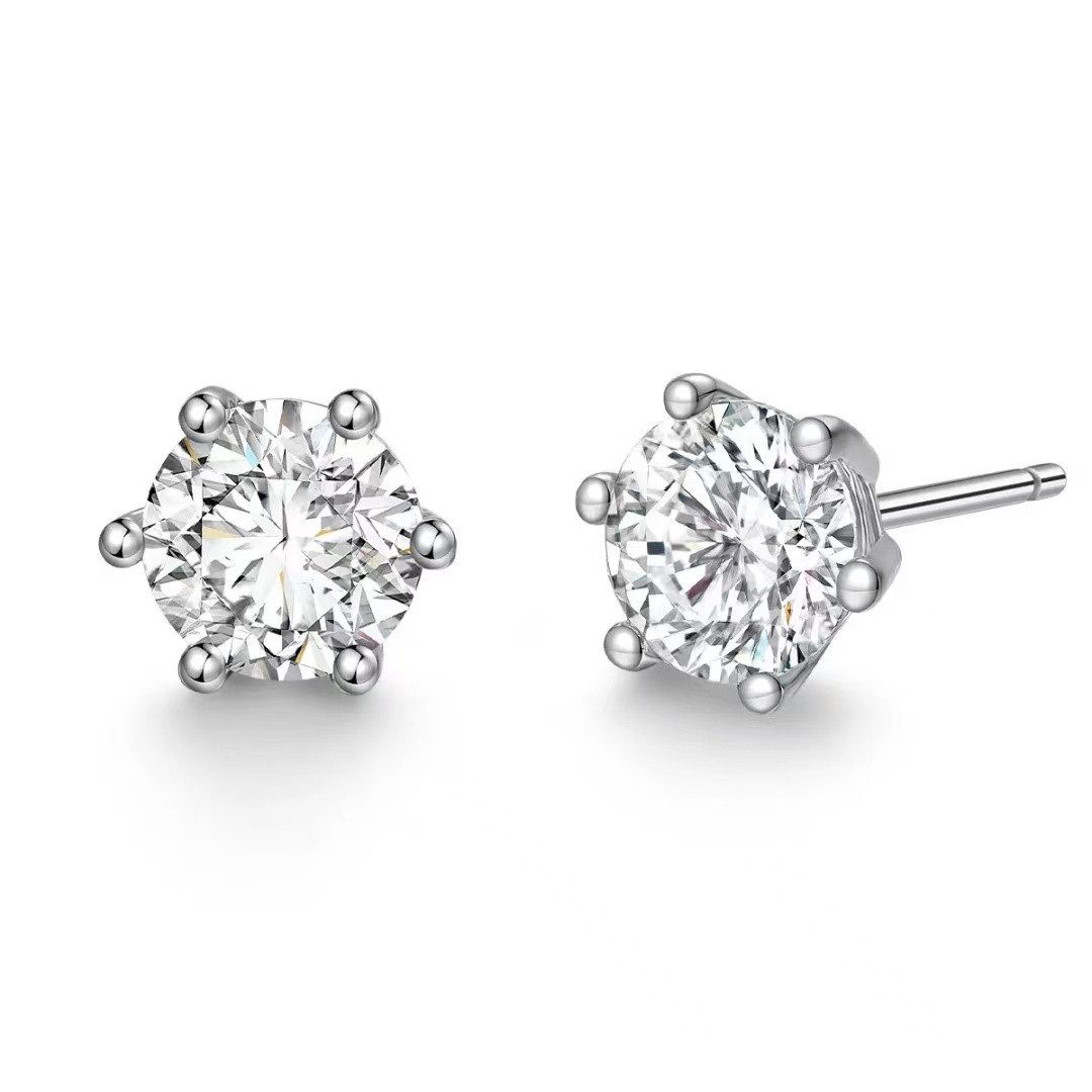 Paar Ohrstecker 1ct E Vs1 3ex 14KWeißgold,Damen-Ohrstecker, Labor gezüchtete Diamanten