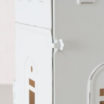 BOLTZE Kerzenlaterne 2tlg. Laterne LITTLE HOUSE weiß grau Windlicht in Hausform (2 Größen)