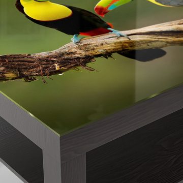 DEQORI Couchtisch 'Tukan-Pärchen sitzend', Glas Beistelltisch Glastisch modern