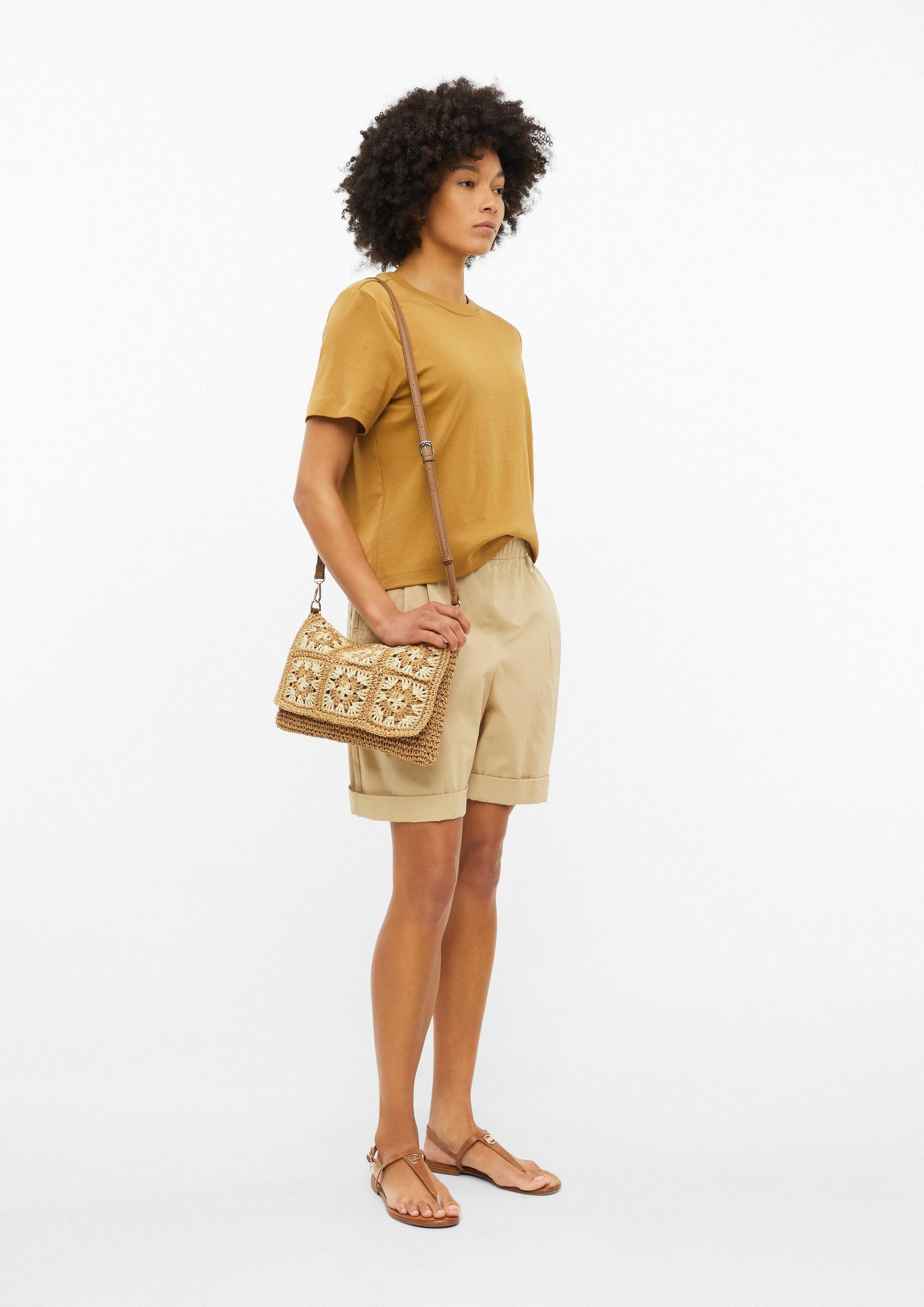 s.Oliver Umhängetasche Tasche, Florale Clutch aus Papier mit abnehmbarem Gurt