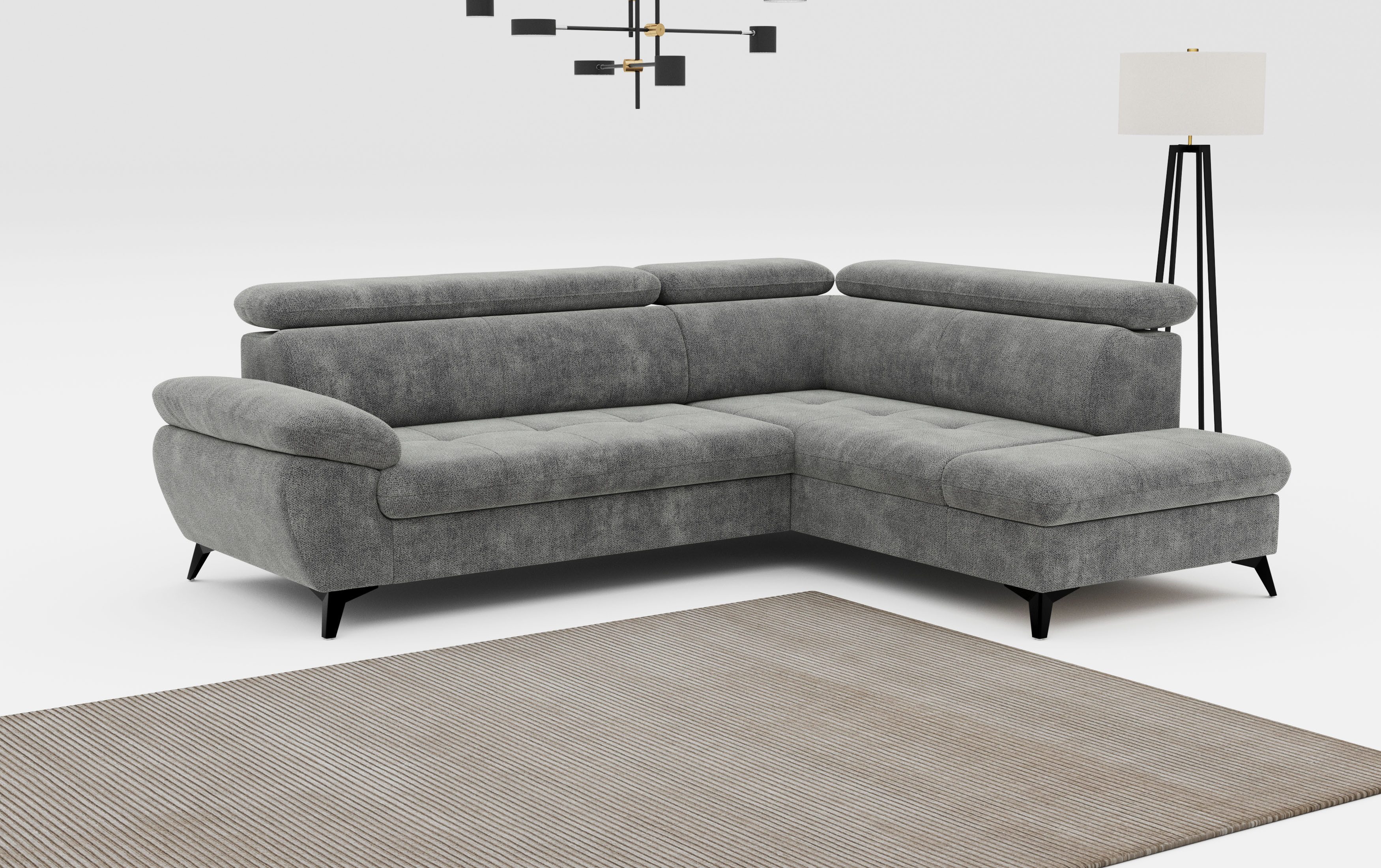 COTTA Ecksofa Hudson L-Form, mit Kopfteilverstellung, günstig online kaufen