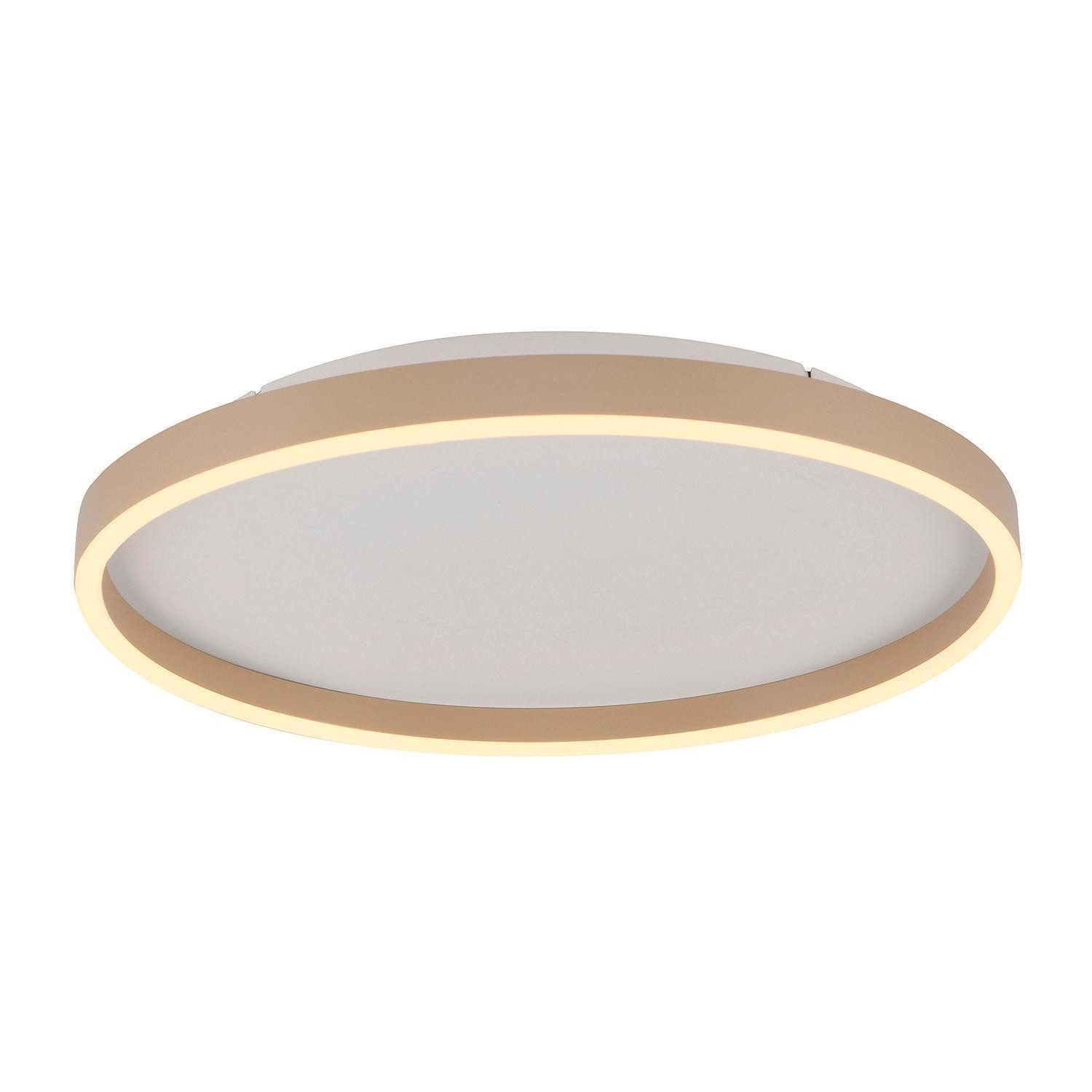 MONDO LED Deckenleuchte ELARO, Sandfarben, Metall, Dimmfunktion, LED fest integriert, Extra-Warmweiß, Ø 40 x 5,5 cm