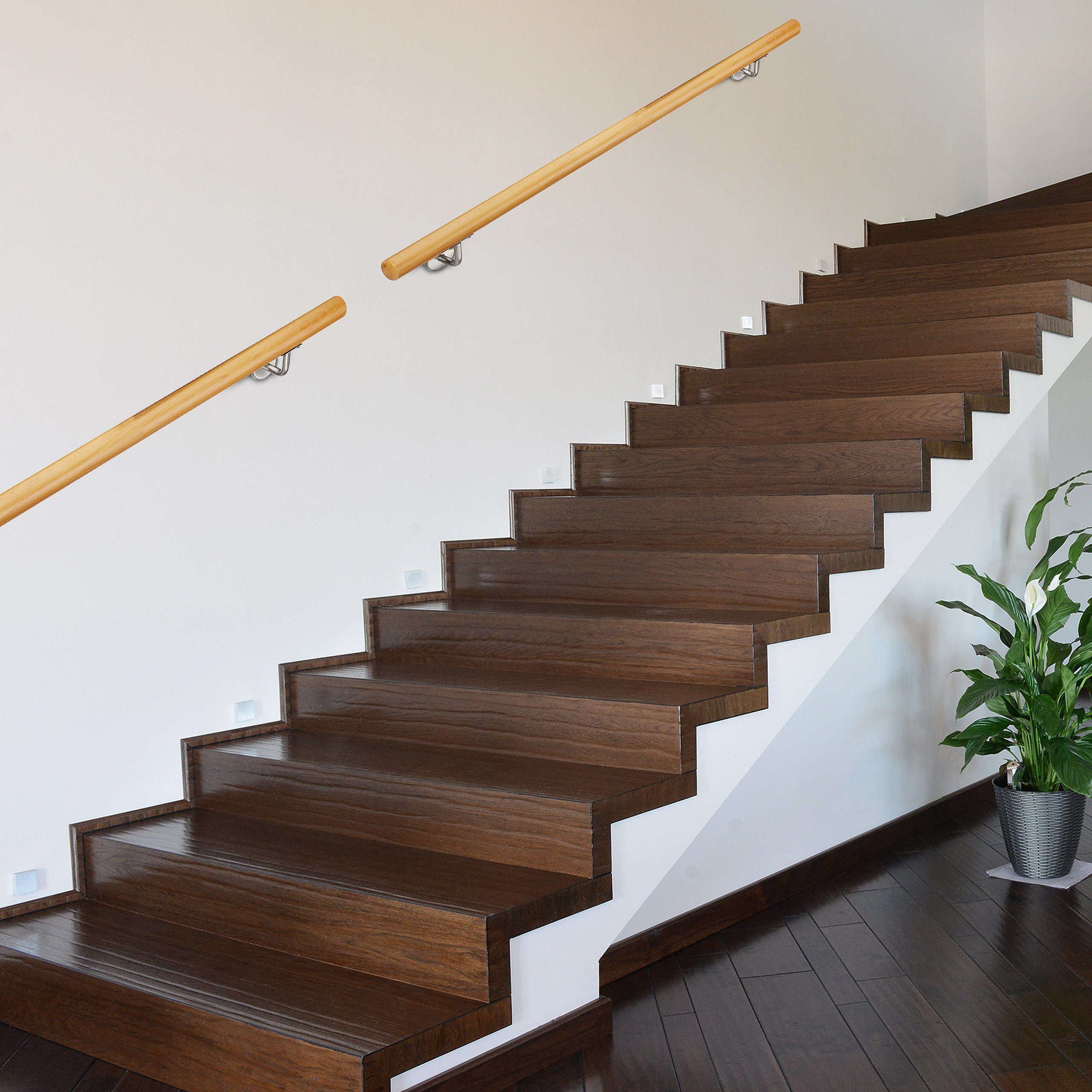 relaxdays Handlauf Buche, 100 cm Gesamtlänge, 1000 mm günstig online kaufen
