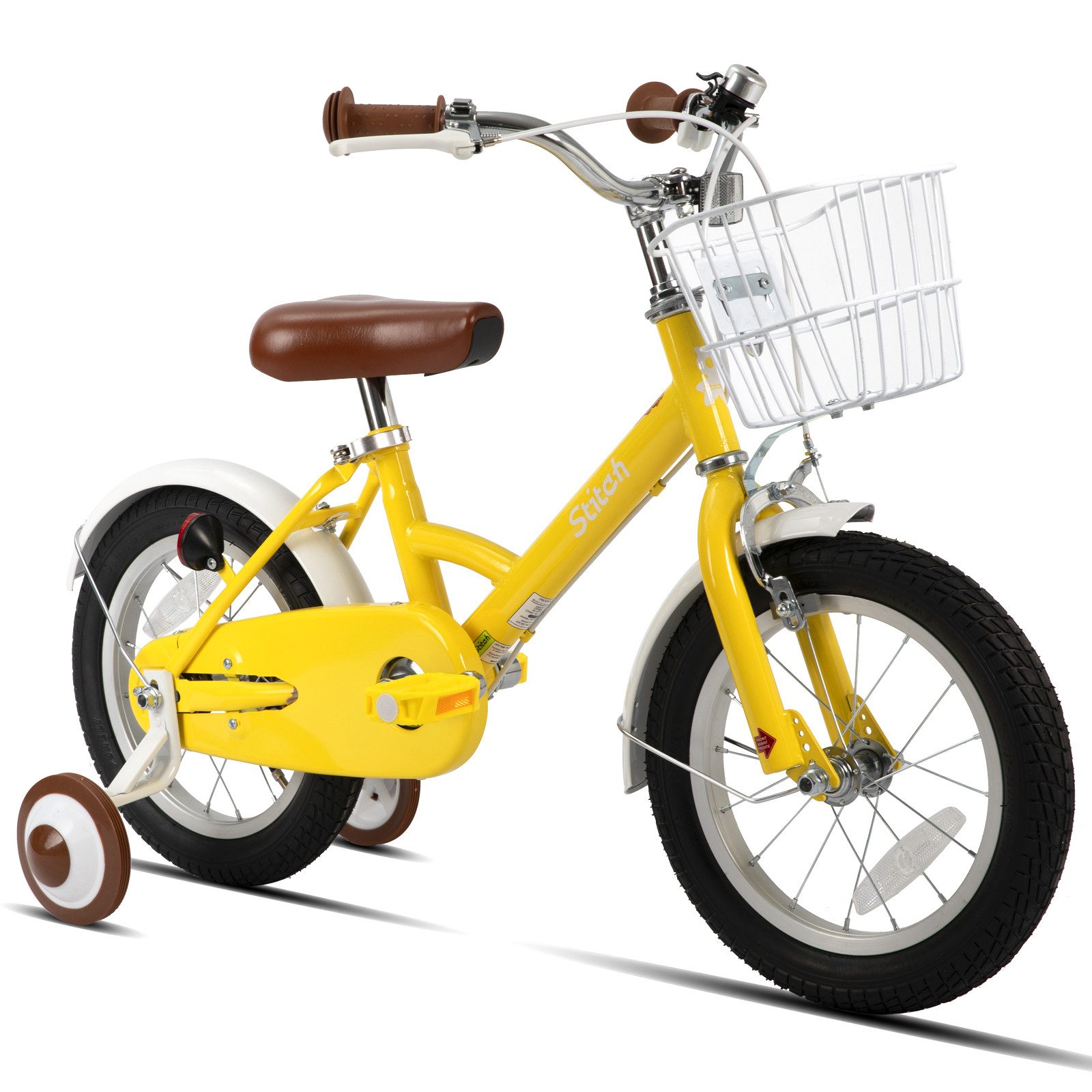 JOYSTAR Kinderfahrrad 12 16 18 Zoll Fahrrad für Kinder 3-6 Jahre alt Jungen und Mädchen, Ausgestattet mit Doppelhandbremsen, Stützrädern, Schutzblechen, Korb