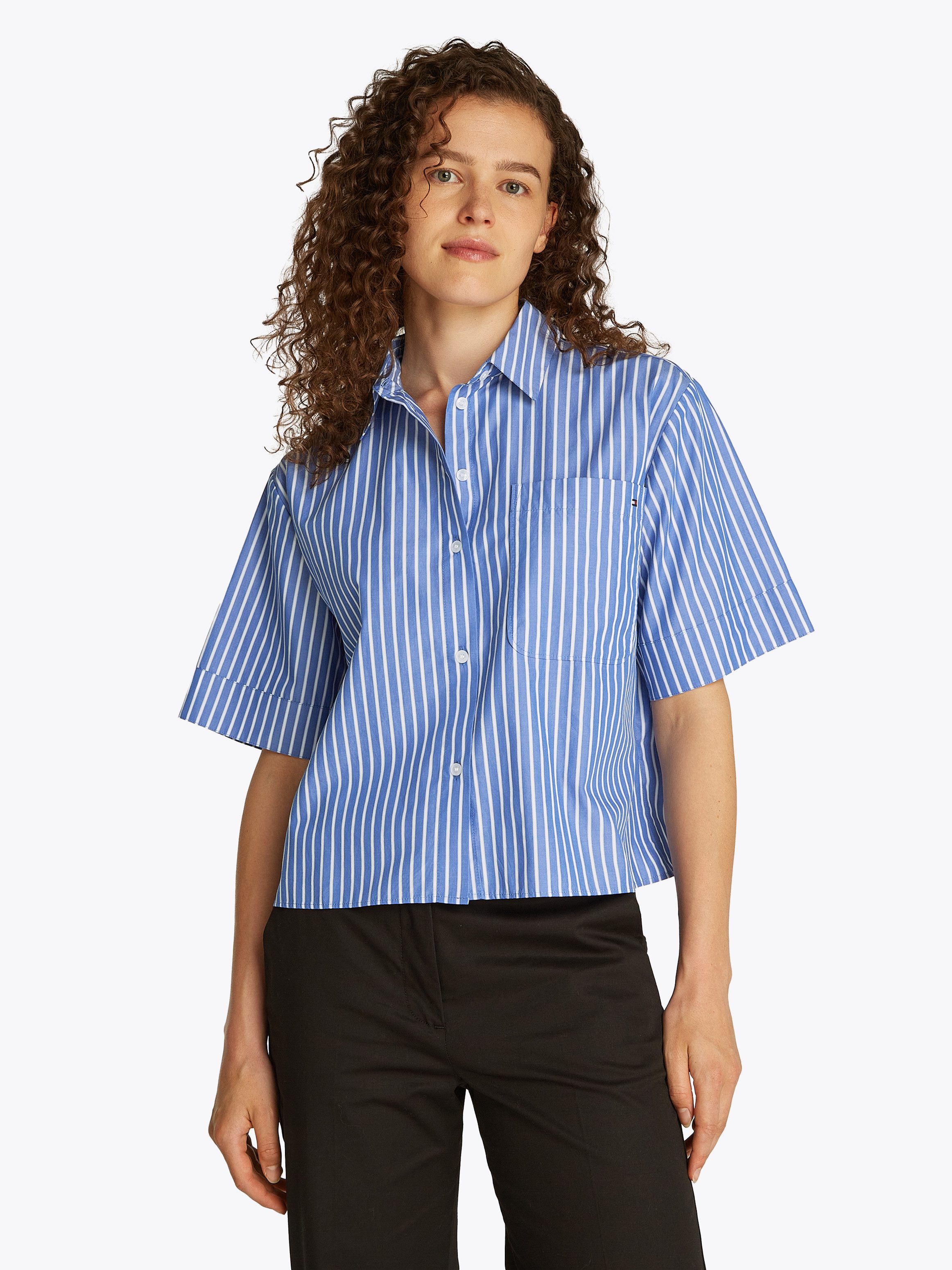 Tommy Hilfiger Kurzarmshirt POPLIN BOXY SHORT günstig online kaufen