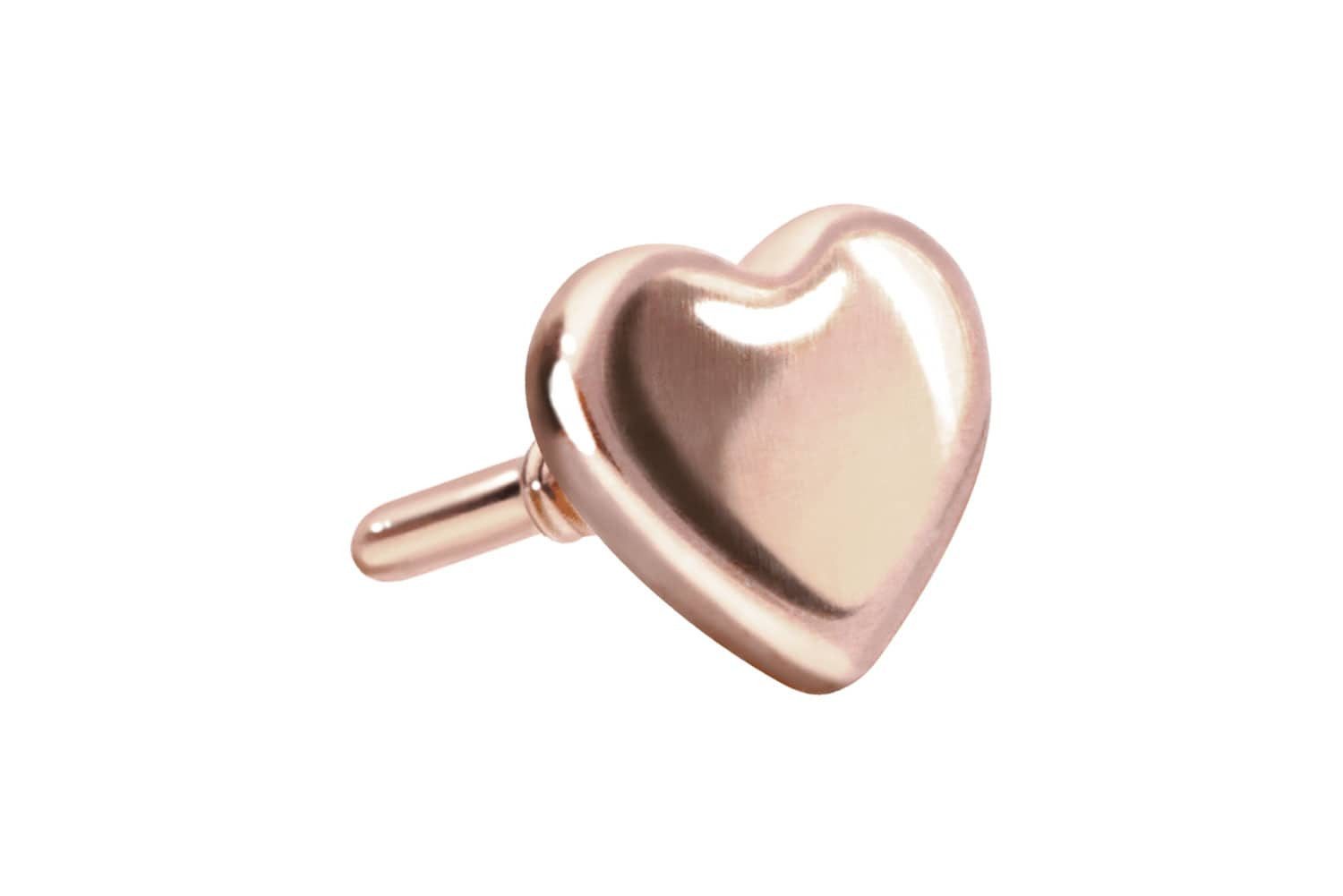 Piercing-Set 14 Karat Gold Schraubaufsatz mit Außengewinde HERZ