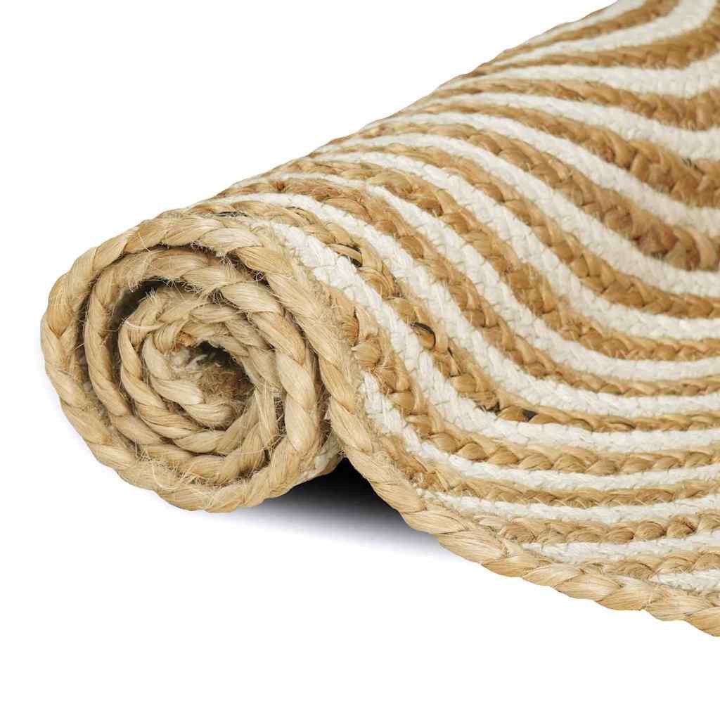 vidaXL Teppich Bereichsteppich Weiß 200 x 200 cm Jute