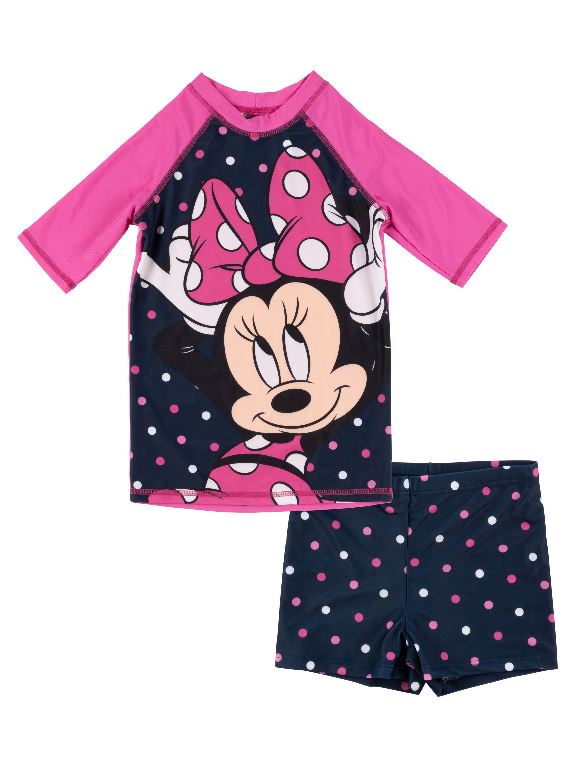 United Labels® Badeanzug Minnie Mouse Schwimmset UV-Schutz 30 Badeanzug Badeset Shirt Hose