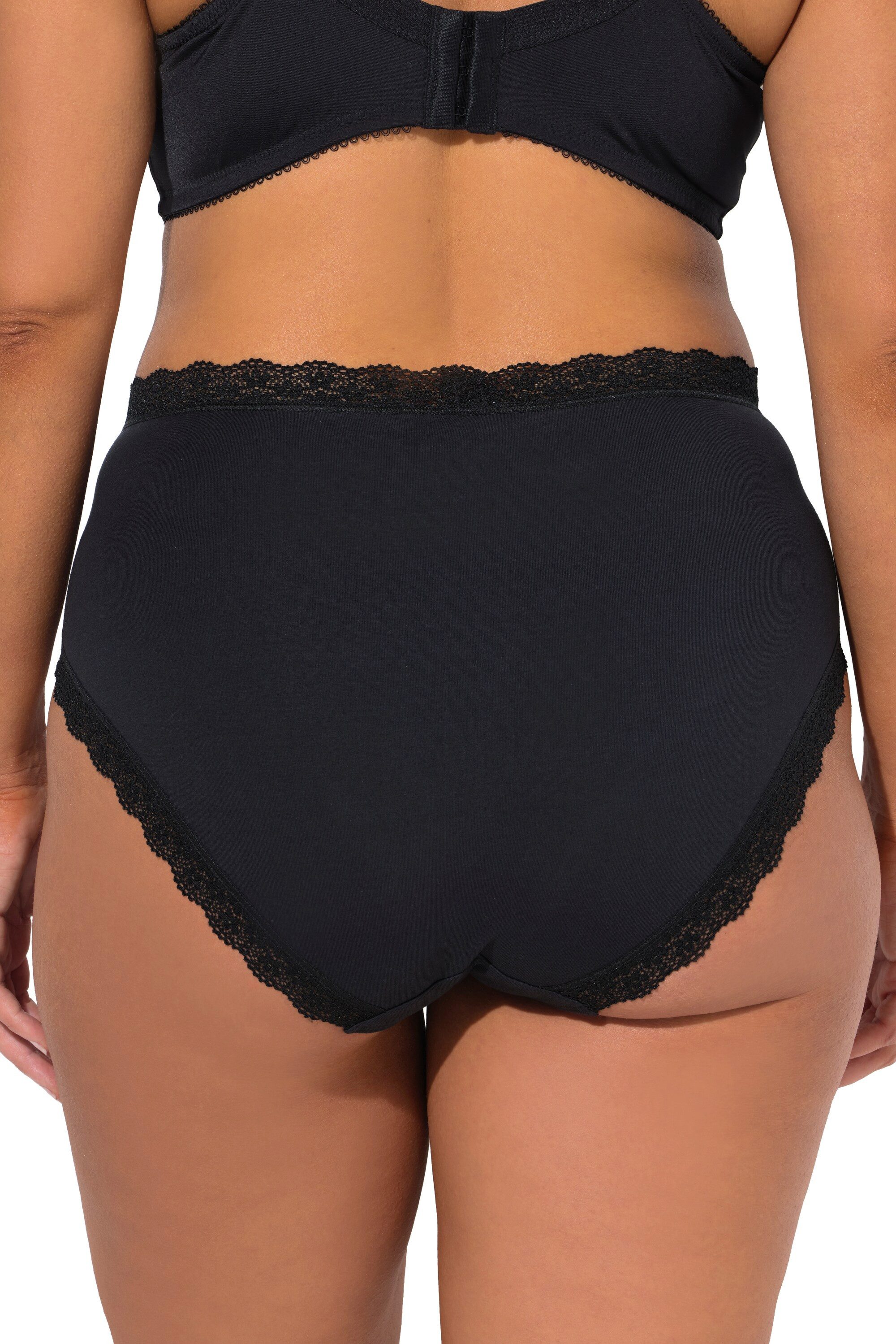Ulla Popken Slip Midislips 3er-Pack Spitzenband