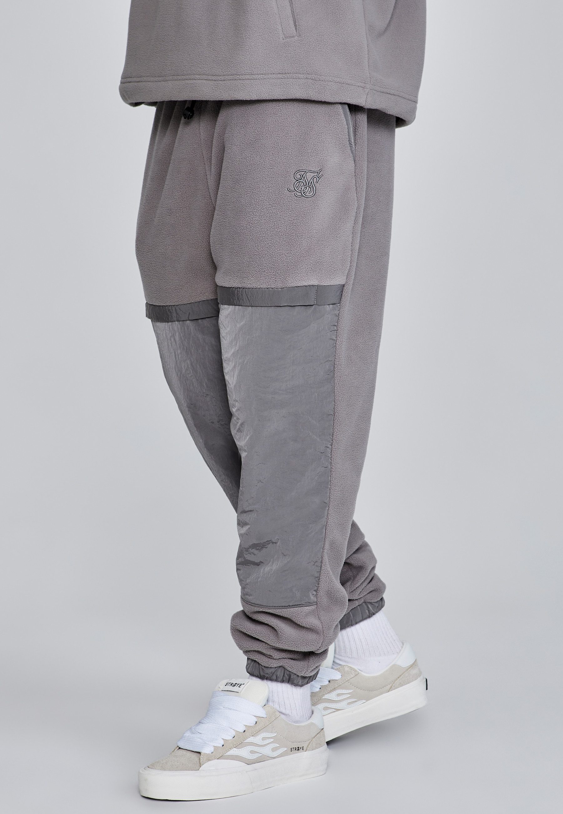 Siksilk Jogger Pants SikSilk Herren Grauer Polar Fleece Jogginghose günstig online kaufen