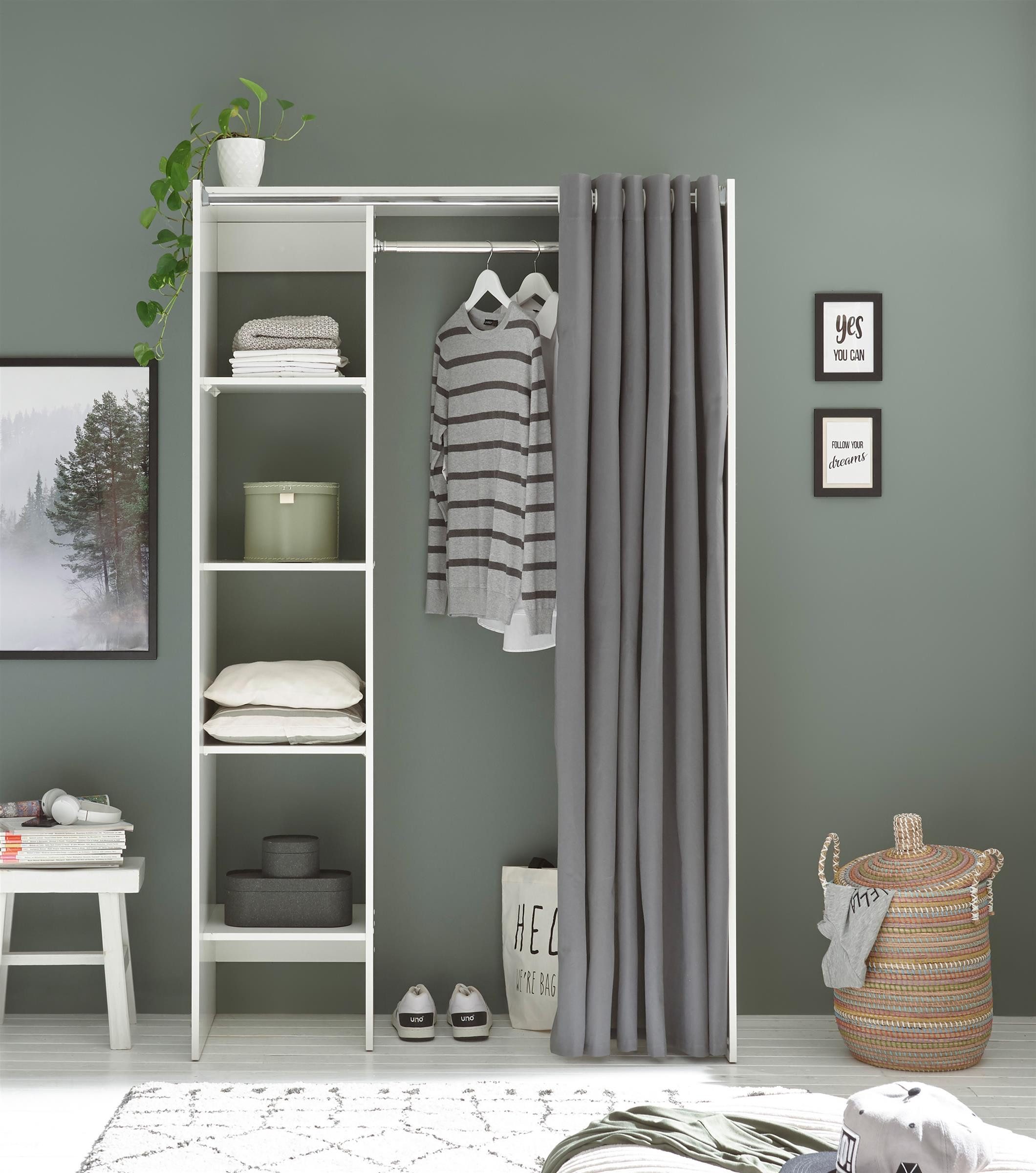 möbelando Kleiderschrank Jill 120 x 195 x 50 cm (B/H/T)