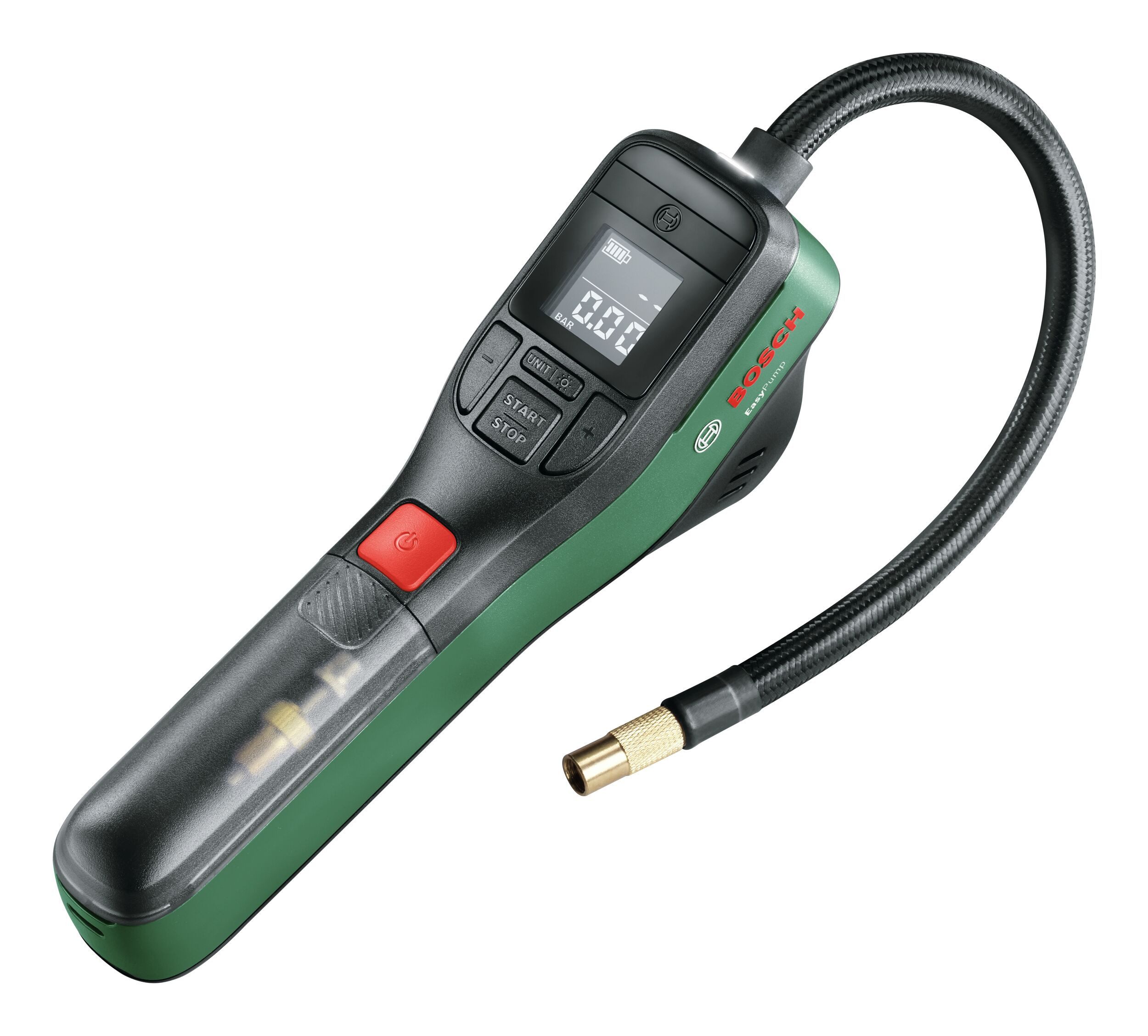 BOSCH Akku-Luftpumpe EasyPump, Druckluftpumpe m. integriertem Akku m. Luftpumpenadapter