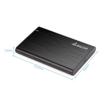 Salcar Festplatten-Gehäuse 2,5 Zoll Externes Gehäuse UASP mit USB C Kabel