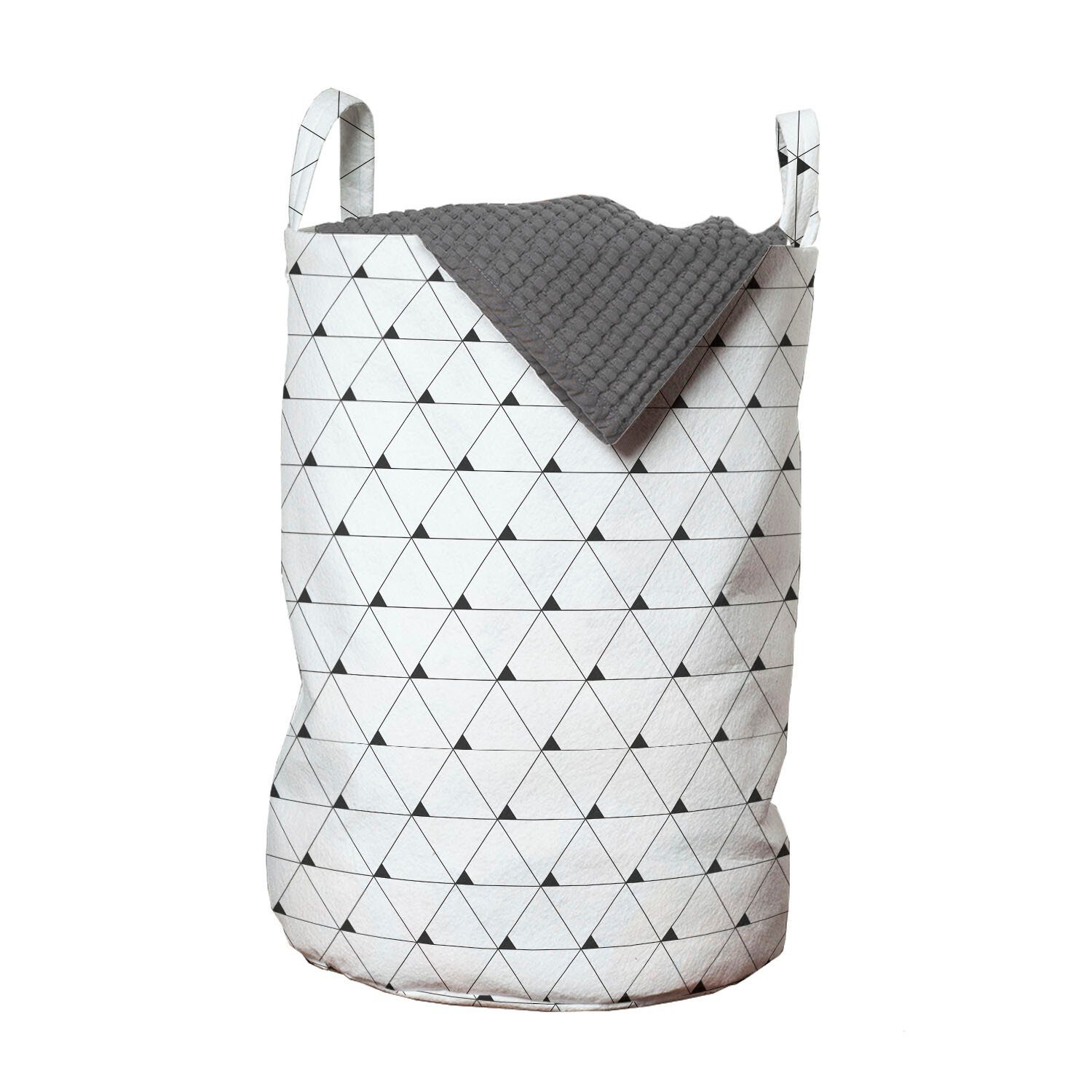 Geometrisch Griffen Abakuhaus Triangles Wäschesäckchen für mit Kordelzugverschluss Gitter Moderne Waschsalons, Wäschekorb