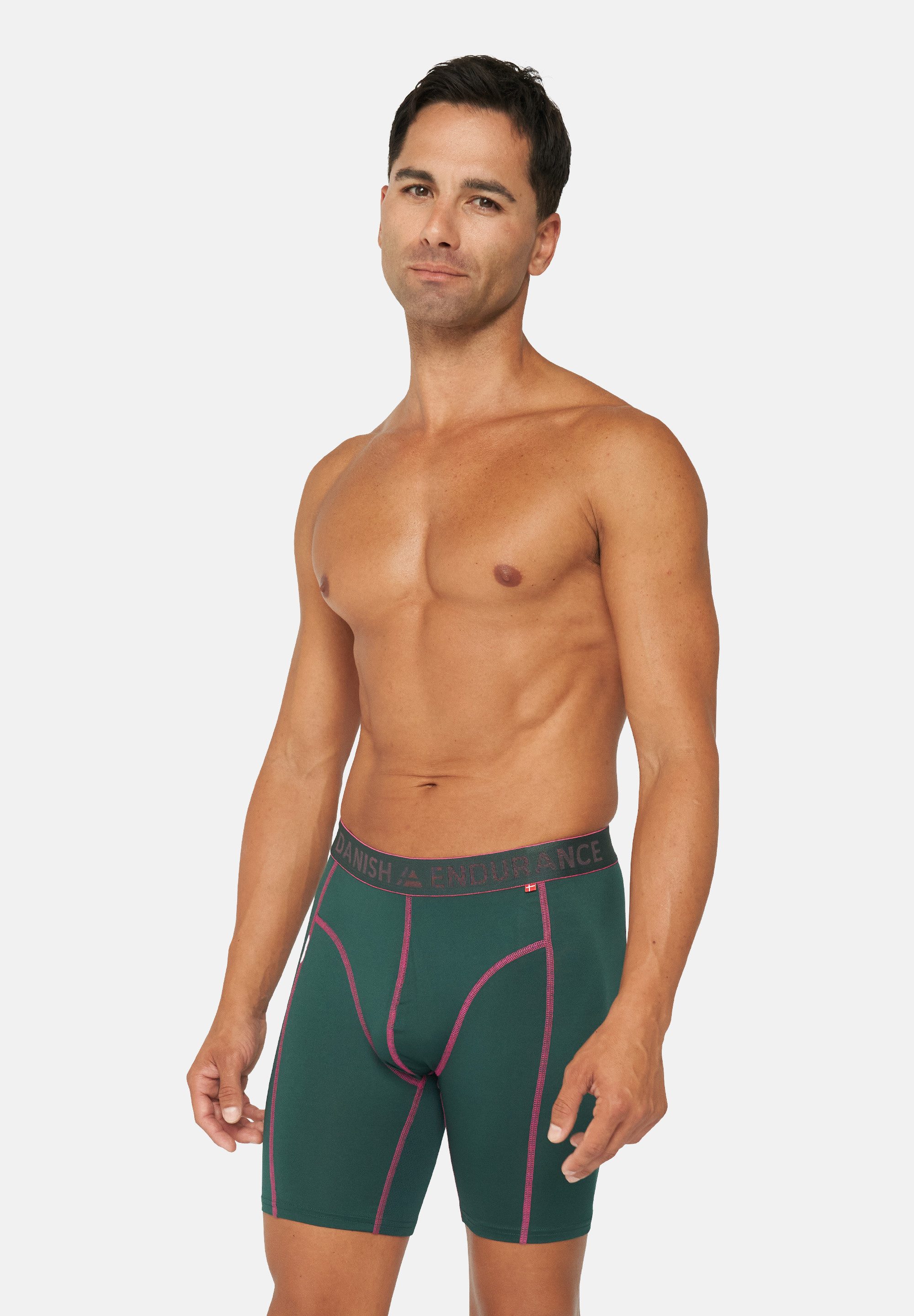 DANISH ENDURANCE Boxershorts Sports Extra Long Trunks (3-St) Schnelltrocknende Sportunterhose, ohne Aufrollen & Verrutschen
