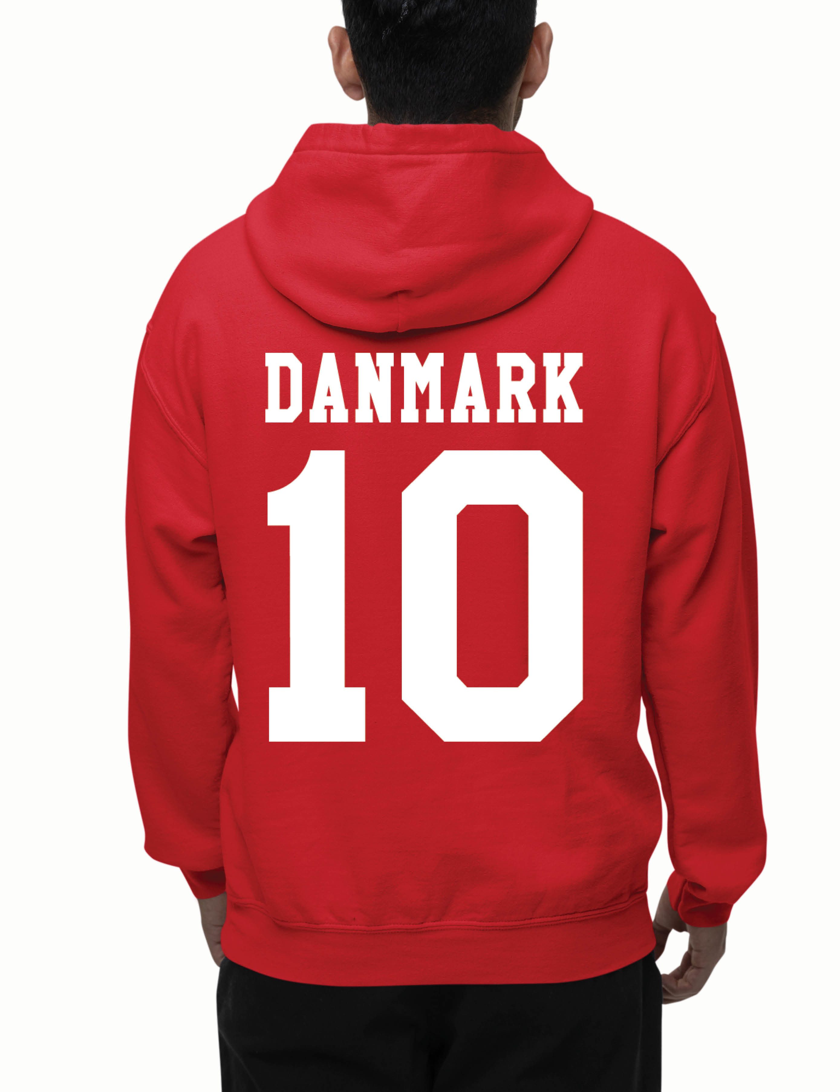 Youth Designz Hoodie Dänemark Herren Hoodie im Fußball Trikot Look mit modischem Fan Aufdruck
