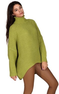 Charis Moda Longpullover Strickpullover Turtelneck Vorne kurz Hinten lang Classic