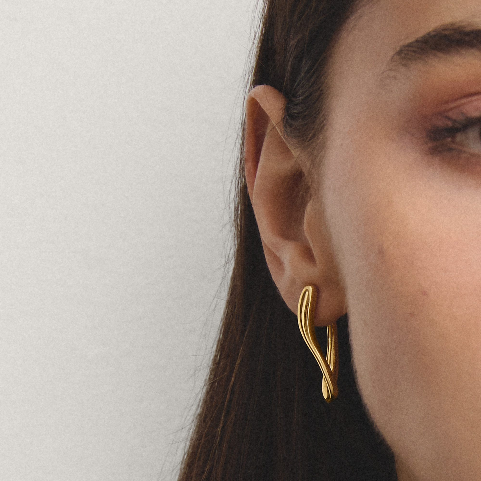 THOMAS SABO Paar Creolen Geschwungene Creolen gelbgoldfarben