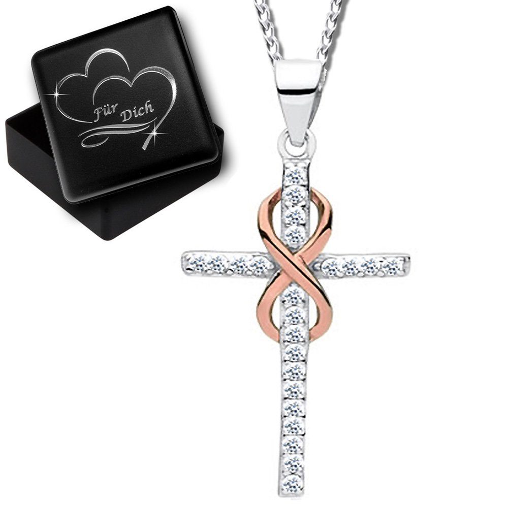 Limana Kreuzkette echt 925 Sterling Silber Kette mit Kreuz Anhänger Frauenk günstig online kaufen