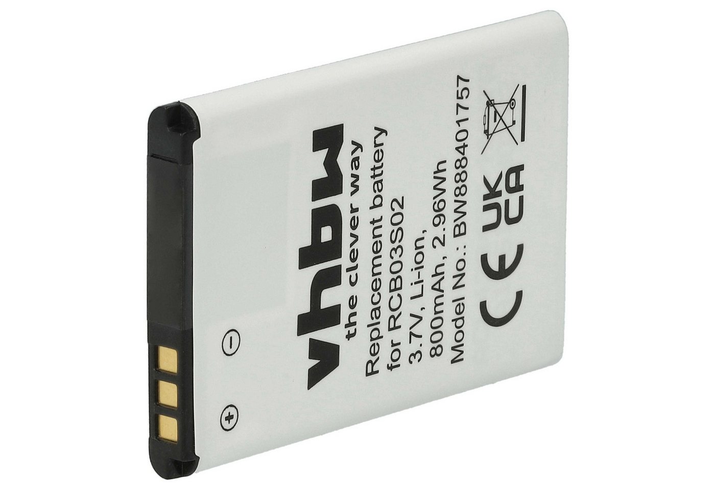 vhbw Akku passend für Swisstone BBM 320c, BBM 610, BBM 300, BBM 400, BBM Smartphone-Akku Akku Li-Ion 800 mAh (3,7 V, 1 St), Leistungsfähiger Austausch-Akku für Telefon, Smartphone