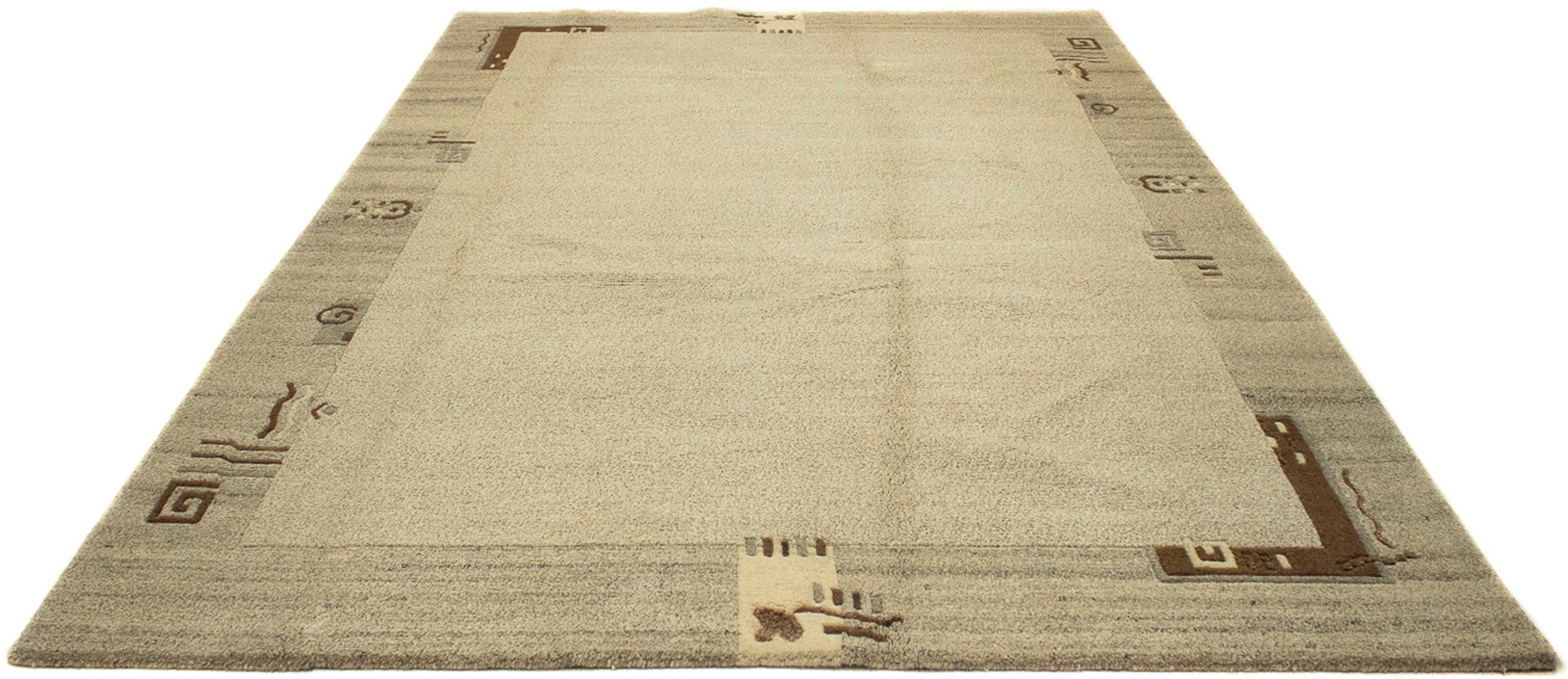 Wollteppich Nepal - 300 x 200 cm - beige, morgenland, rechteckig, Höhe: 18 mm, Wohnzimmer, Handgeknüpft, Einzelstück mit Zertifikat | Kurzflor-Teppiche