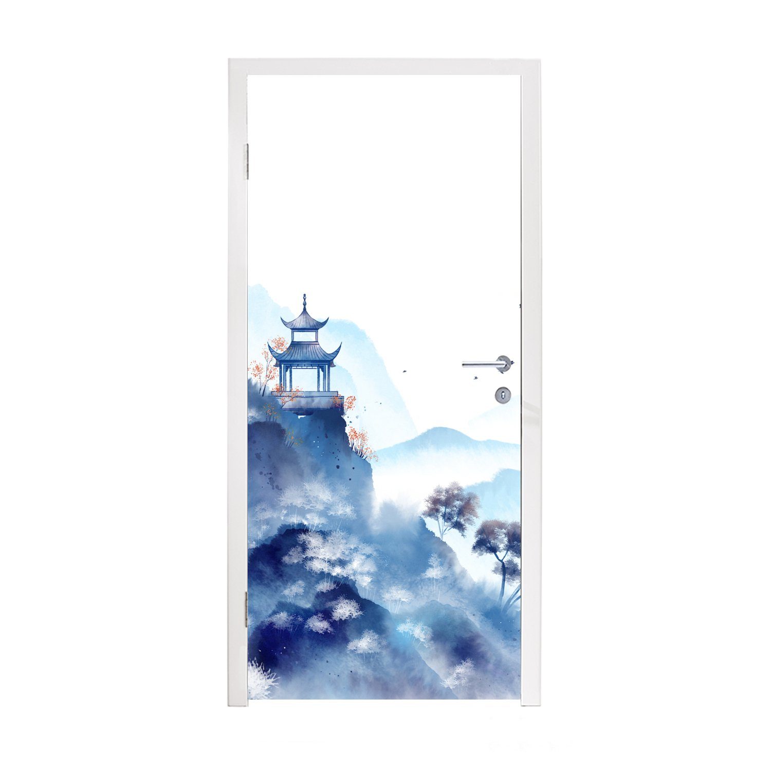MuchoWow Türtapete Malerei - Ölfarbe - Natur, Matt, bedruckt, (1 St), Fototapete für Tür, Türaufkleber, 75x205 cm