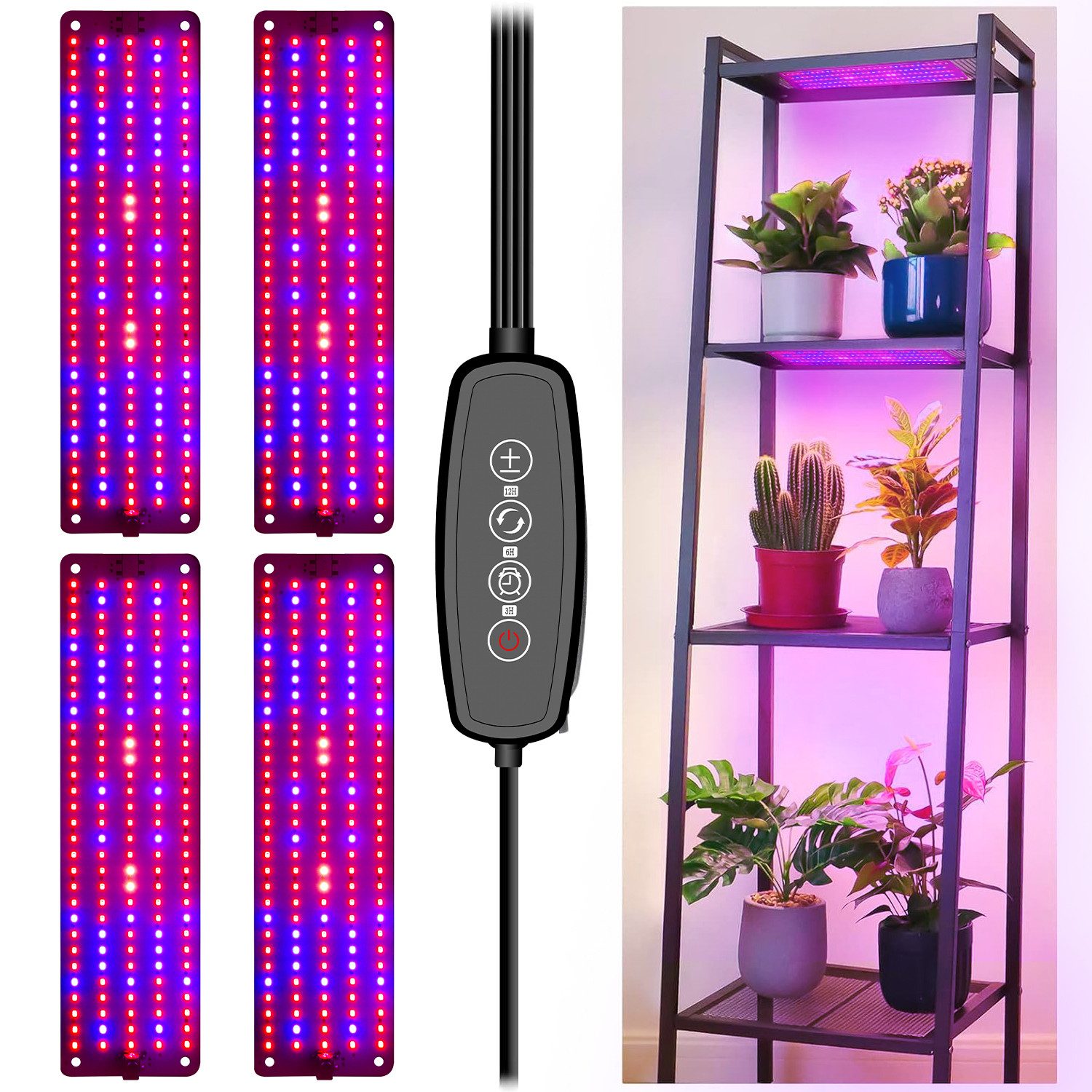 Jibenhome Pflanzenlampe Vollspektrum 150/300/450/600LEDs Pflanzenleuchte,Ti günstig online kaufen