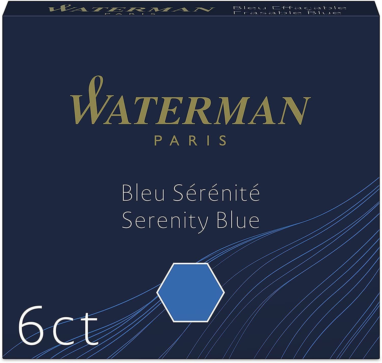 Waterman Kugelschreiber WATERMAN Tintenpatrone Inter. Serenity Blue 6