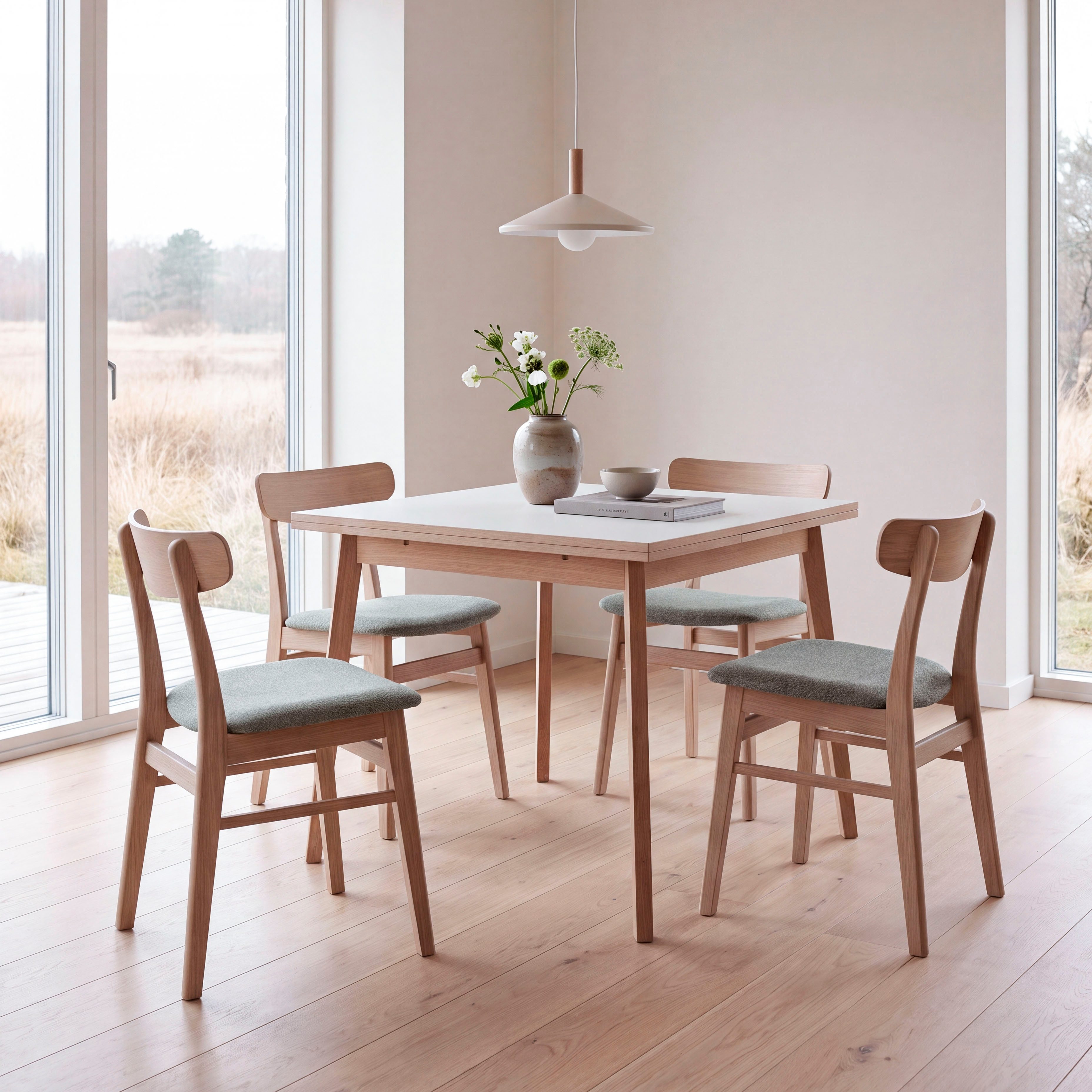 Hammel Furniture Esstisch Esstisch Basic– ausziehbar, dänisches Design, mit Einlegeplatten, Skandinavisches Design - Melamin/Massivholz - stabil und langlebig
