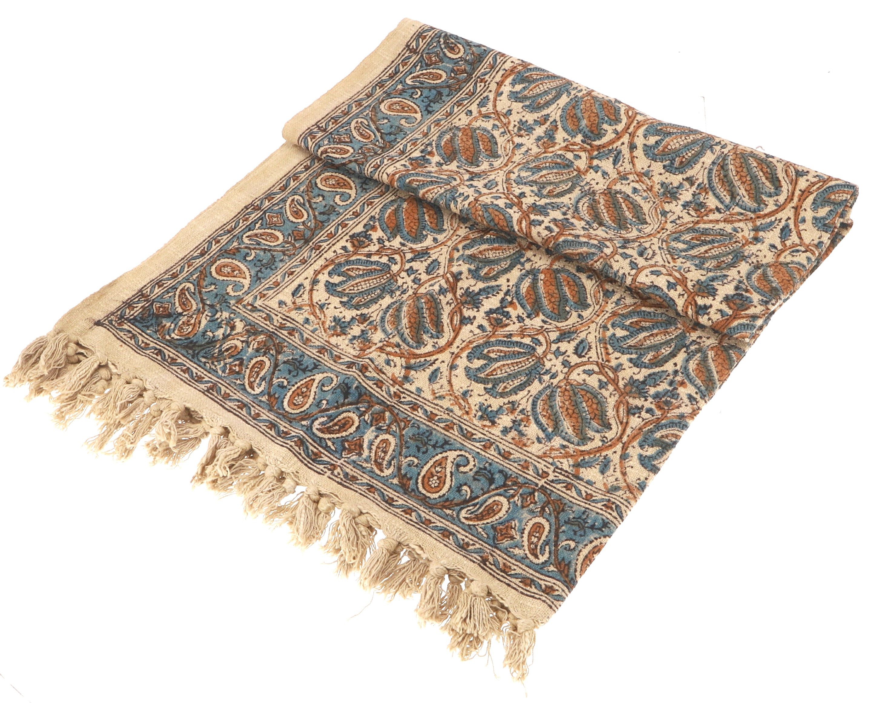 Guru-Shop Tagesdecke Blockdrucktuch, handgearbeiteter Überwurf,..
