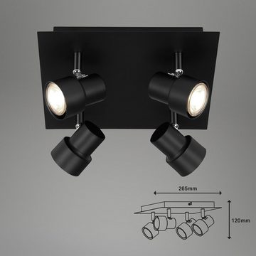 Briloner Leuchten LED Deckenspots 2861-045, LED wechselbar, Warmweiß, LED Deckenlampe inkl. 4 x GU10 460lm 3000K 5W