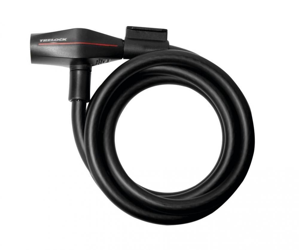 Trelock Rahmenschloss Trelock Spiralkabelschloss 180 cm D 12 mm SK 312/180 schwarz mit Halte
