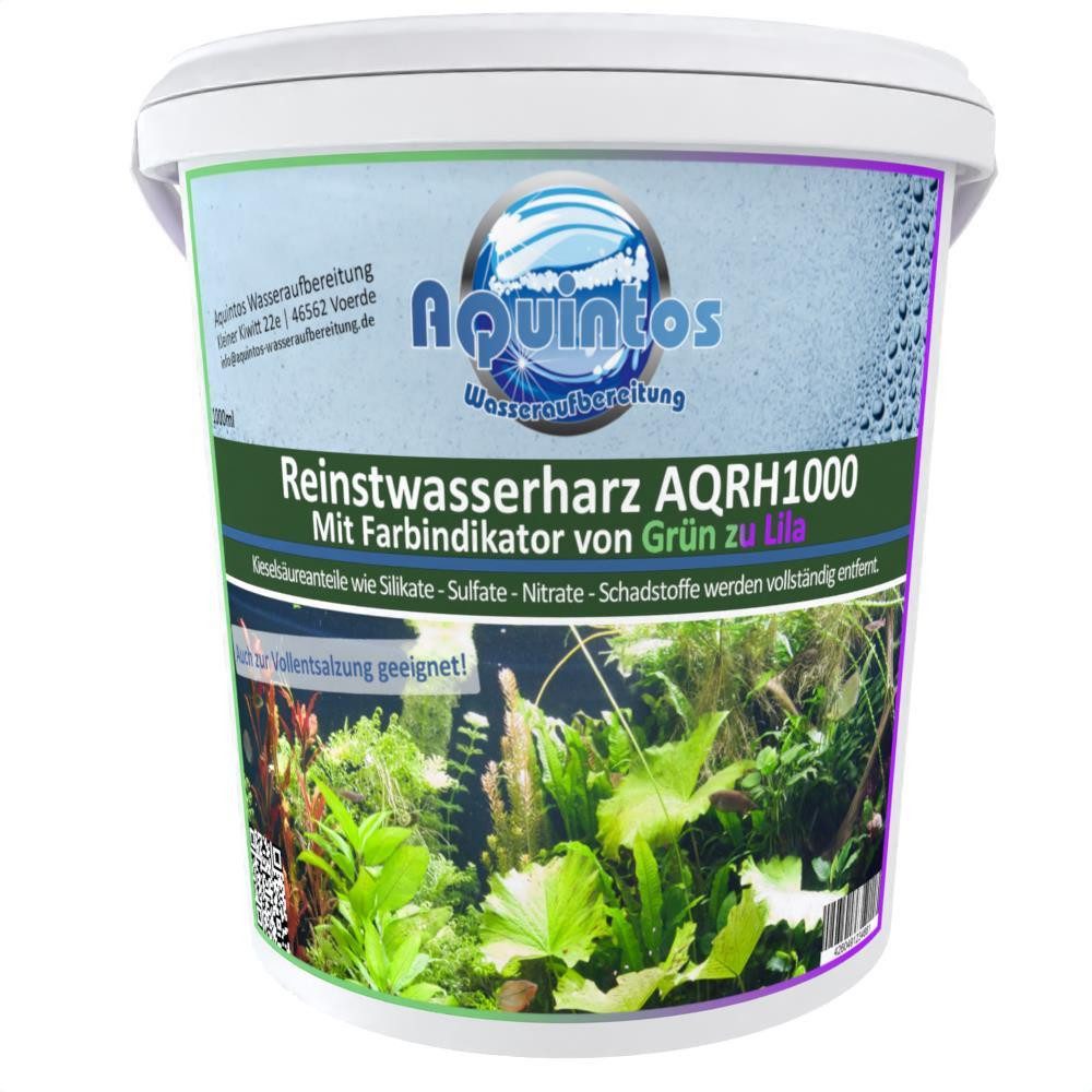 Aquintos Wasseraufbereitung Kalkfilter Aquintos Reinstwasserharz Michbettharz Mischbettharzfilter mit Farbin, Zubehör für Aquarien, Filtergranulat
