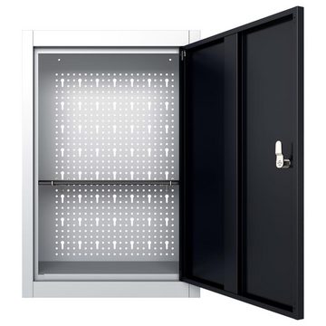 vidaXL Werkzeugbox Wand-Werkzeugschrank Industriedesign Metall Grau und Schwarz (1 St)