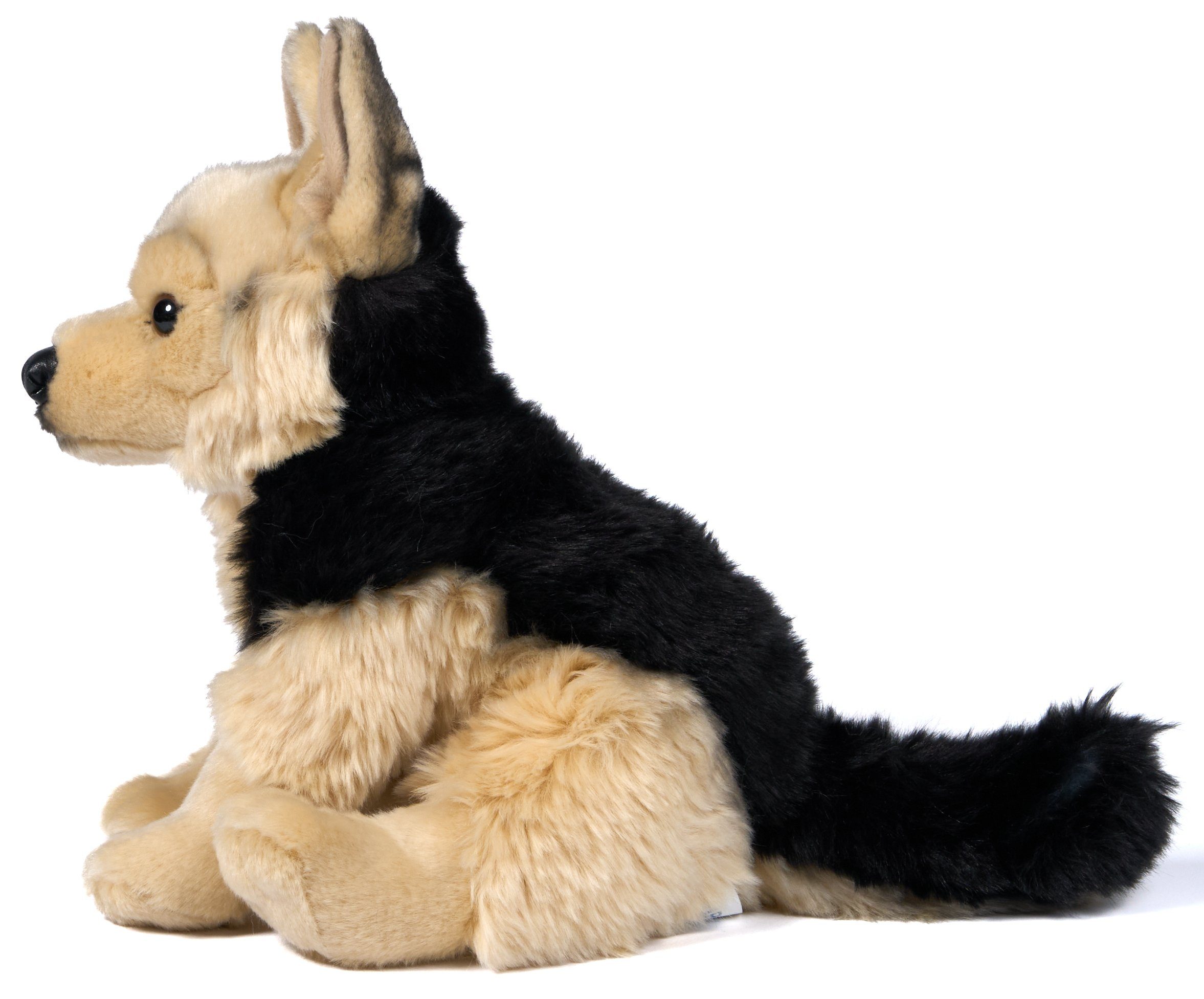 recyceltes - Schäferhund, 27 cm Plüschtier, sitzend Uni-Toys zu - 100 Füllmaterial Deutscher Plüsch-Hund, % Kuscheltier