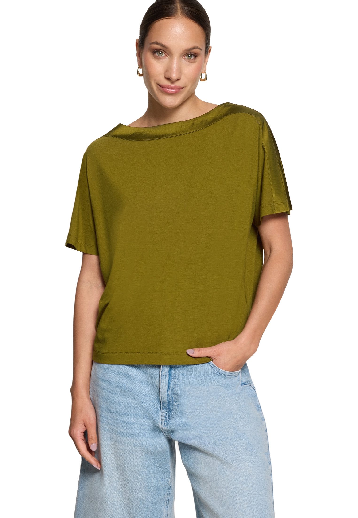 T-Shirt Damen mit U-Boot-Ausschnitt