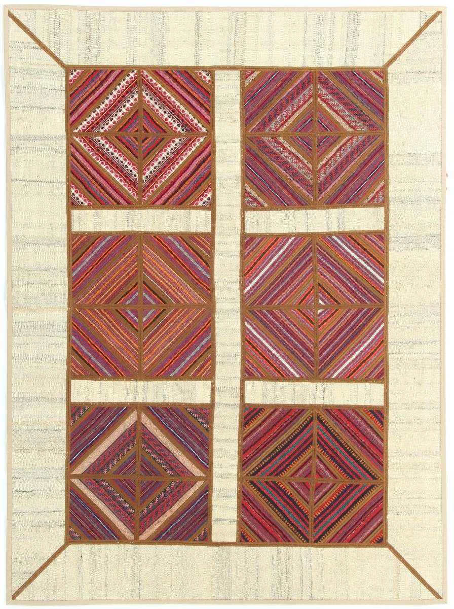 Orientteppich Kelim Patchwork 150x201 Handgewebter Orientteppich / Perserteppich, Nain Trading, rechteckig, Höhe: 4 mm