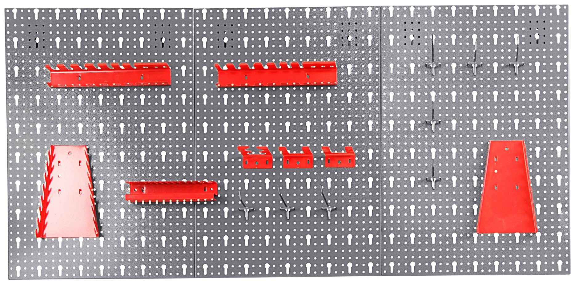 ONDIS24 Lochwand Jochen, 3 Stk., mit 22 Haken, BxTxH: 119,5x2,5x59,5 cm