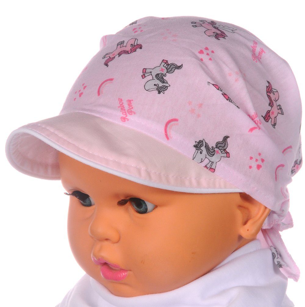 Tuch La Bortini Kopftuch Bandana Kopftuch und für mit Schirmmütze Baby Kinder Schirm