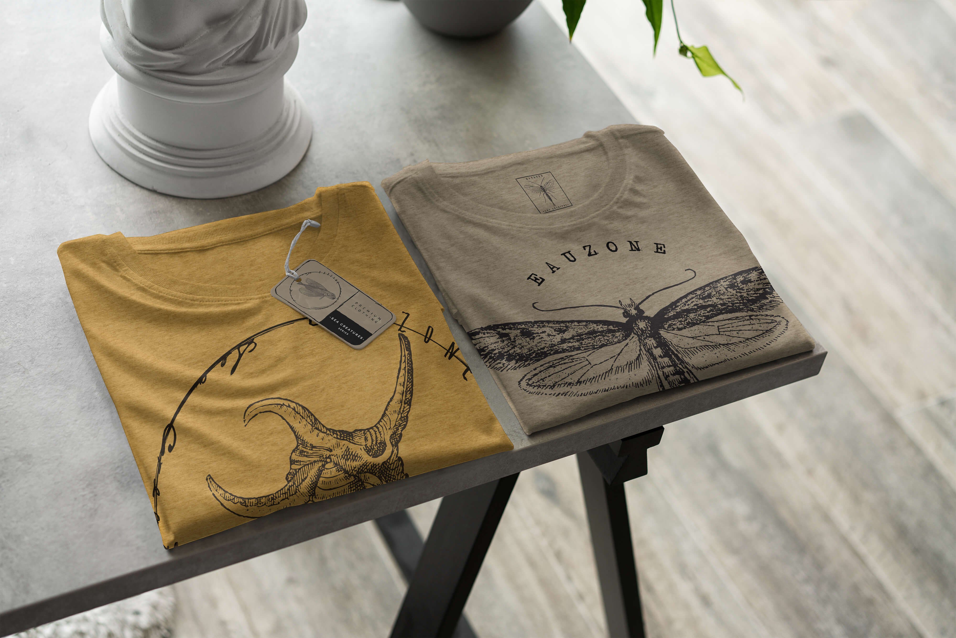 feine / Schnitt und T-Shirt Serie: Gold Fische Antique Art sportlicher Sea Struktur Sinus Creatures, 043 - Tiefsee T-Shirt Sea