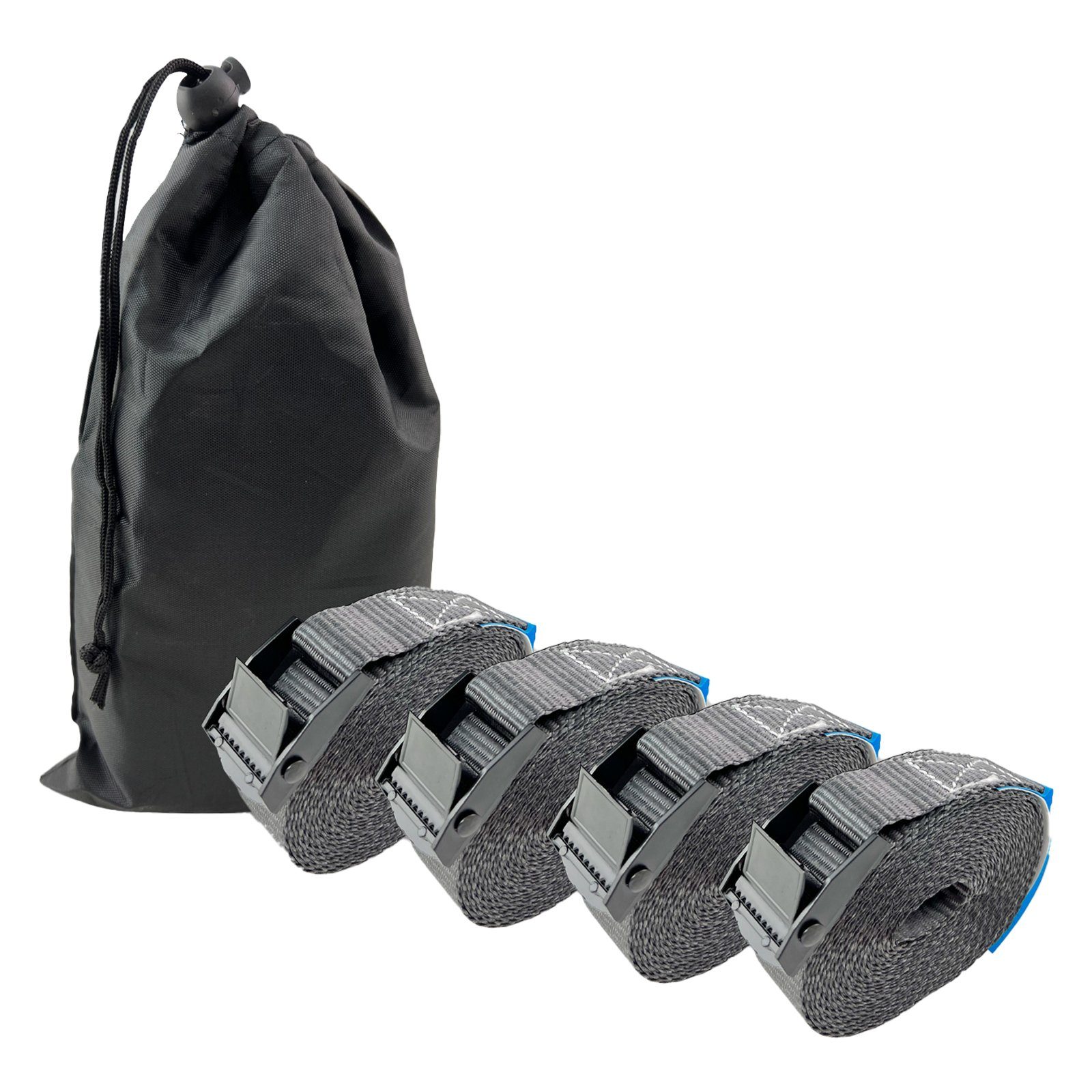 TRUTZHOLM Spanngurt 4x Profi Zurrgurt Gurt Klemmschloss Auto 1-tlg 4m 250 kg Anthrazit (Set)