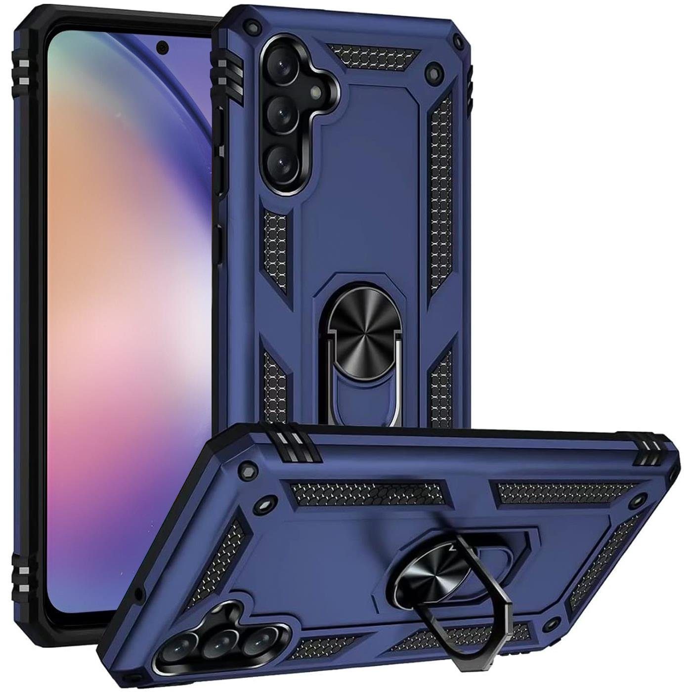 CoolGadget Handyhülle Armor Shield Case für Samsung Galaxy A54 5G 6,4 Zoll, Outdoor Cover mit Magnet Ringhalterung Handy Hülle für Samsung A54 5G
