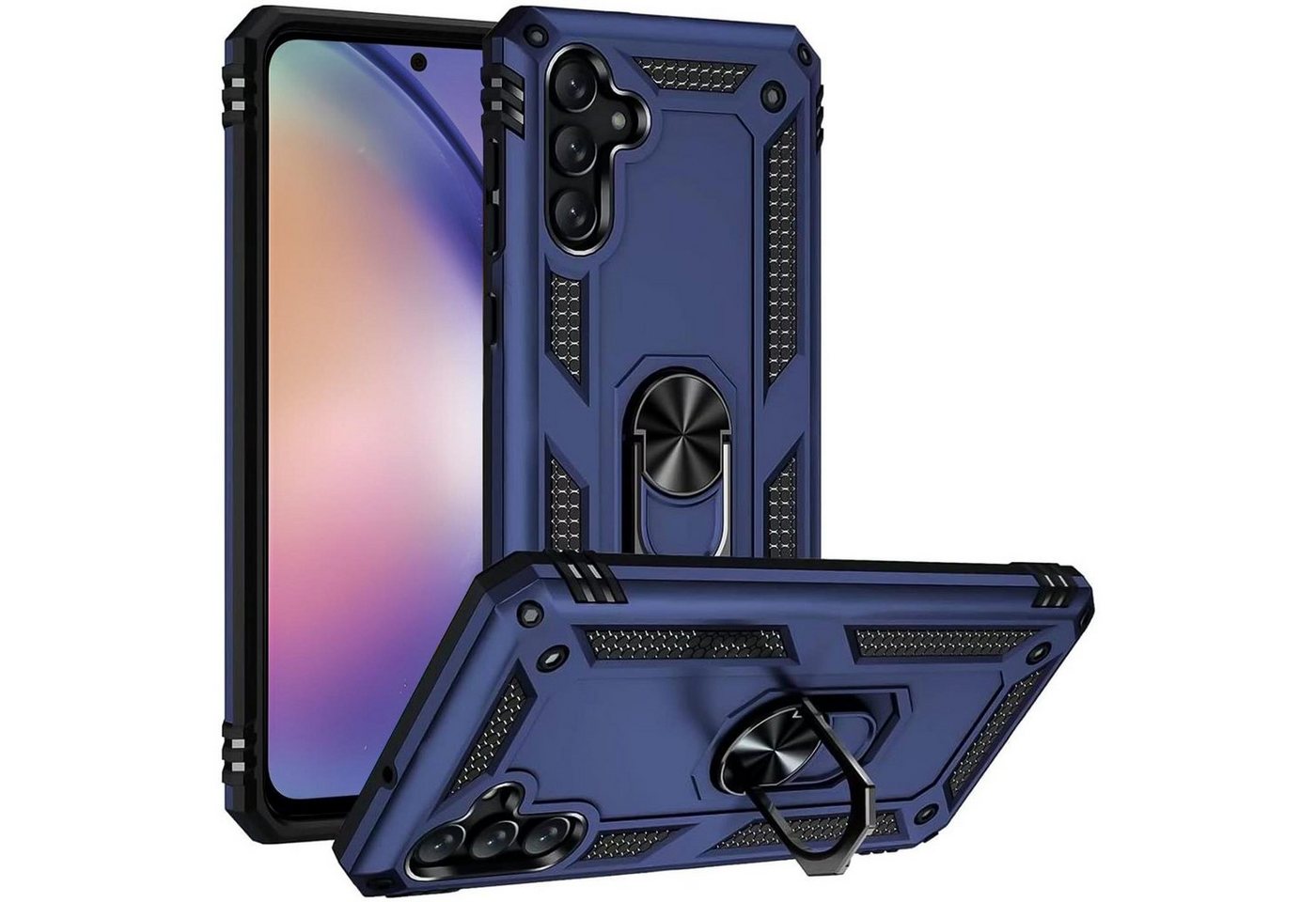 CoolGadget Handyhülle Armor Shield Case für Samsung Galaxy A54 5G 6,4 Zoll, Outdoor Cover mit Magnet Ringhalterung Handy Hülle für Samsung A54 5G